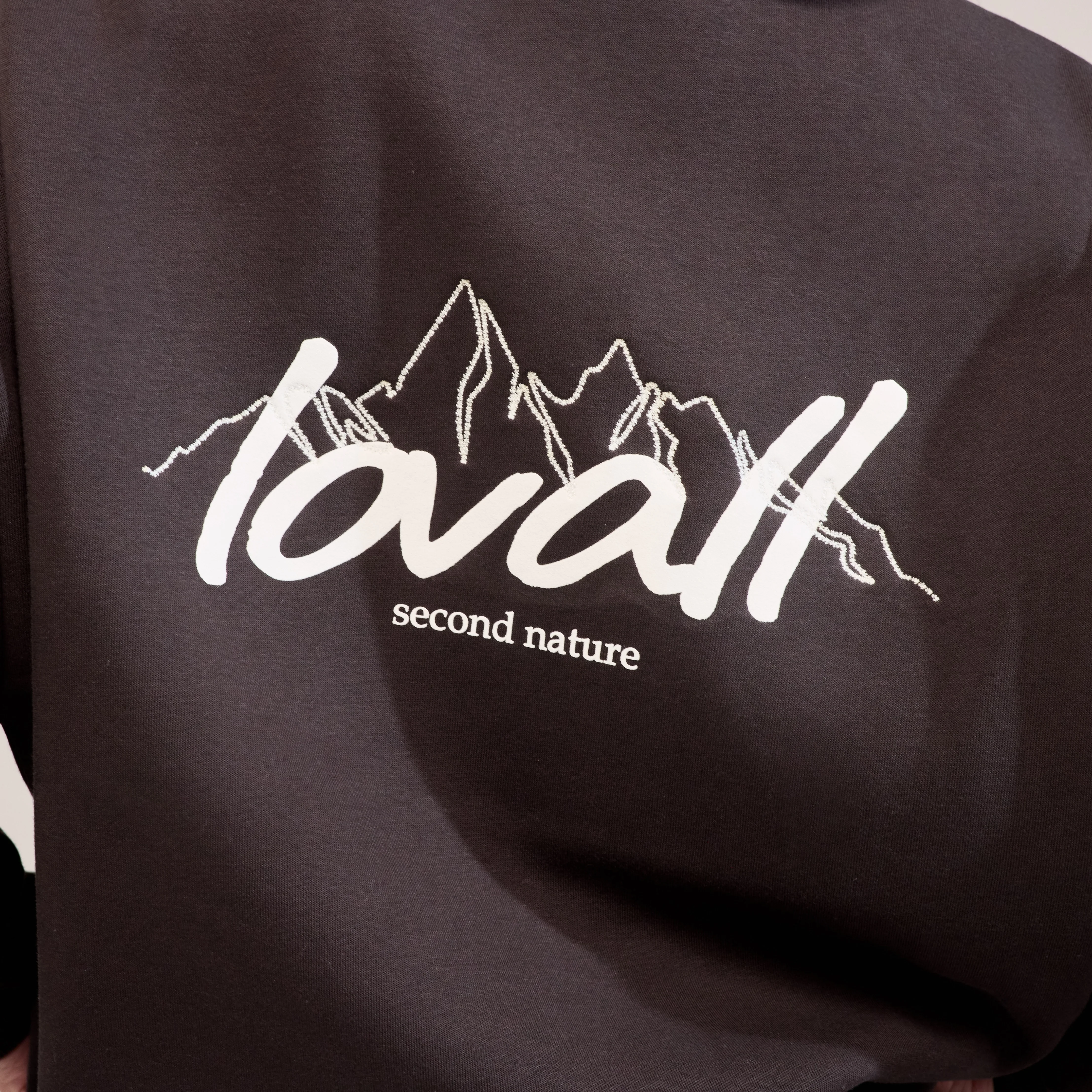 Organic Oversized Sweatshirt Landscape - Black Coffee - Image 4