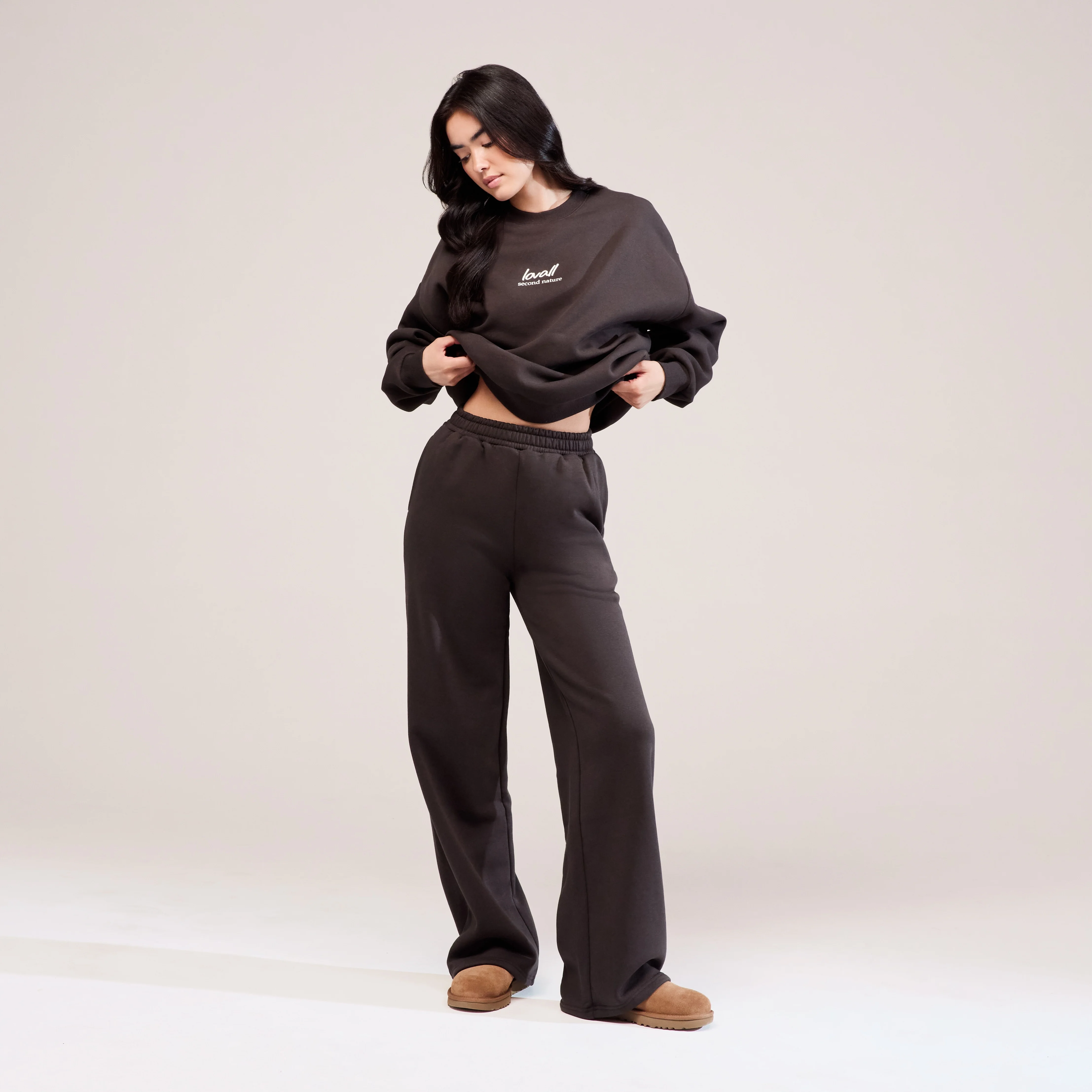 Organic Oversized Sweatshirt Landscape - Black Coffee - Image 5