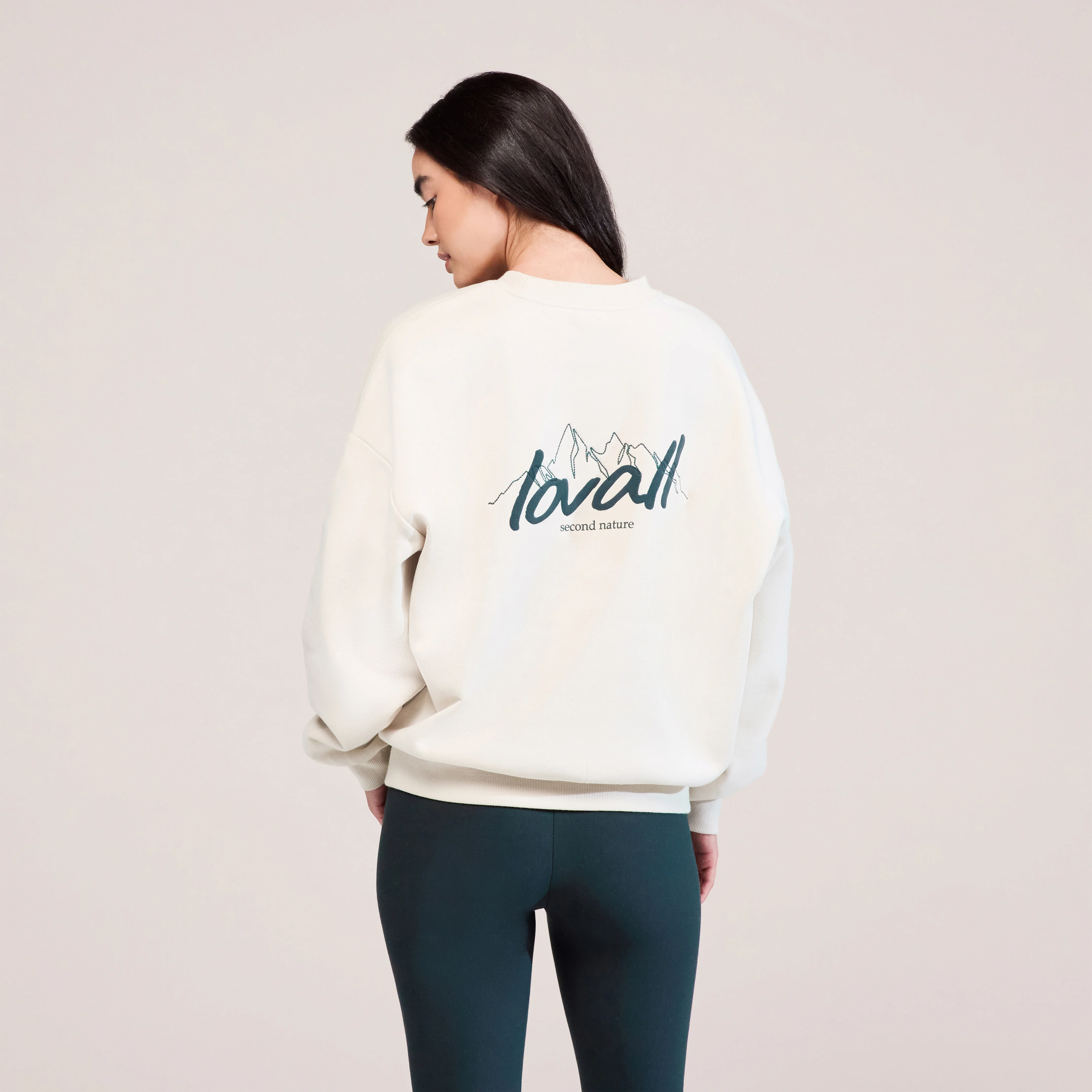 Organic Oversized Sweatshirt Landscape - Ecru - Image 2