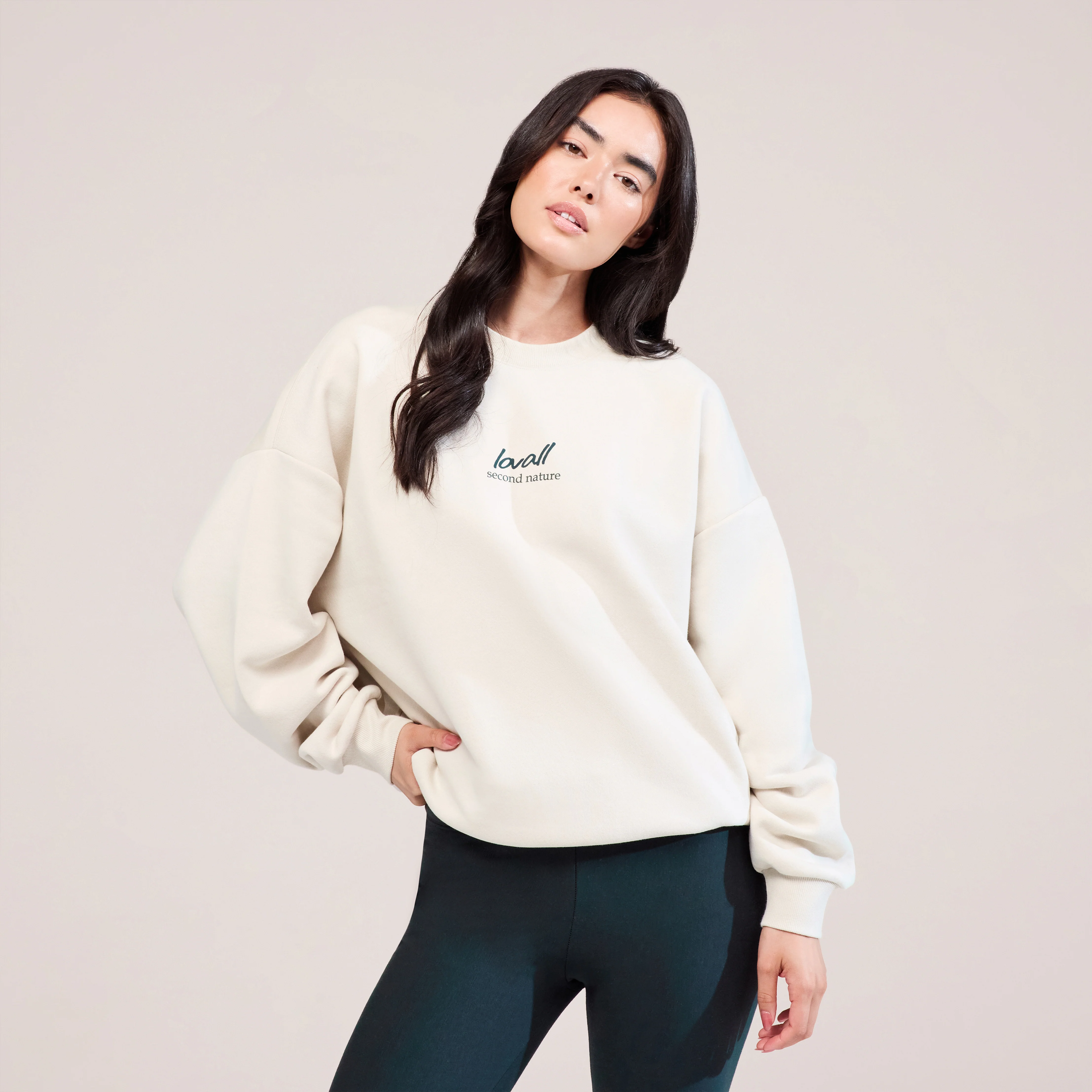 Organic Oversized Sweatshirt Landscape - Ecru - Image 5