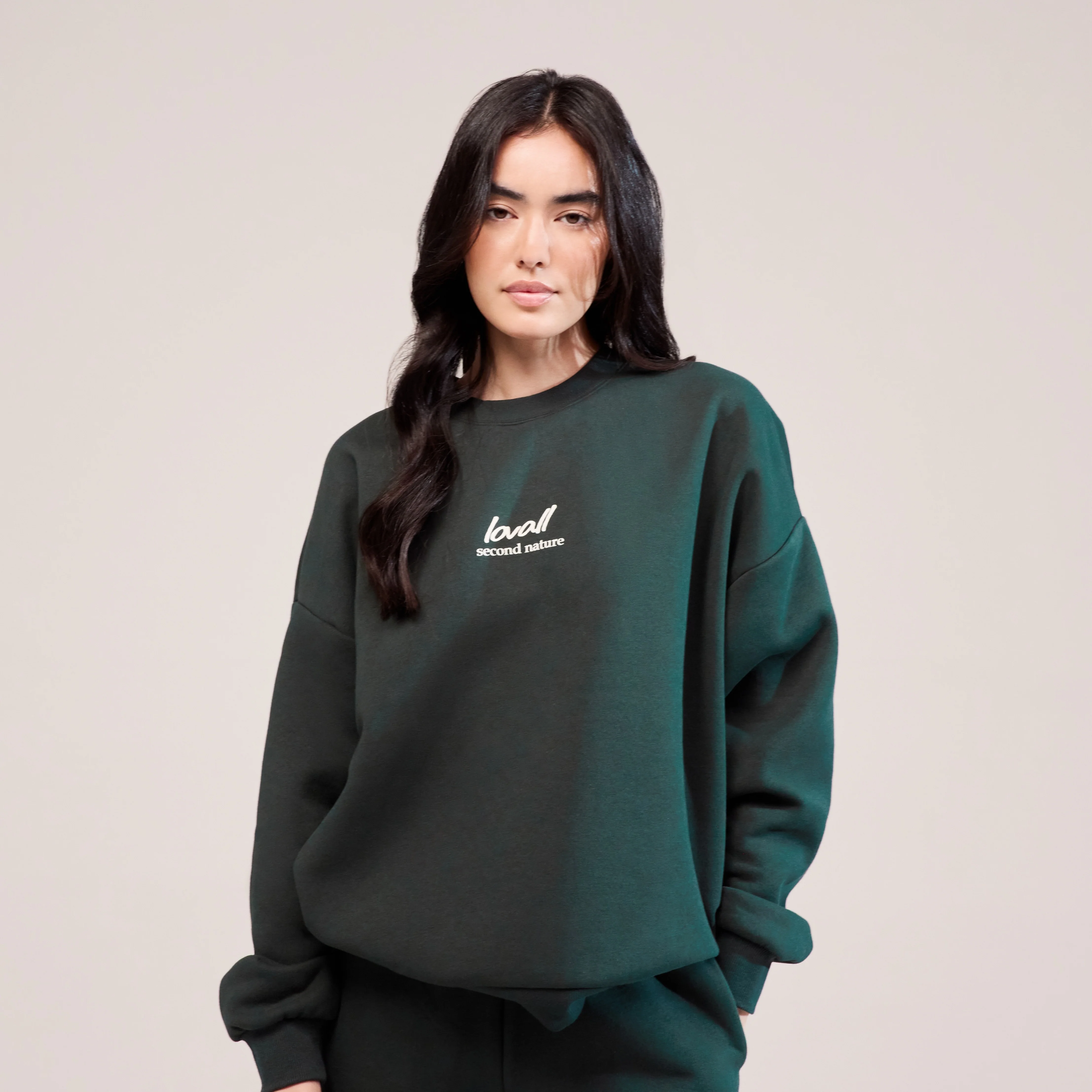 Organic Oversized Sweatshirt Landscape - Pine - Image 2