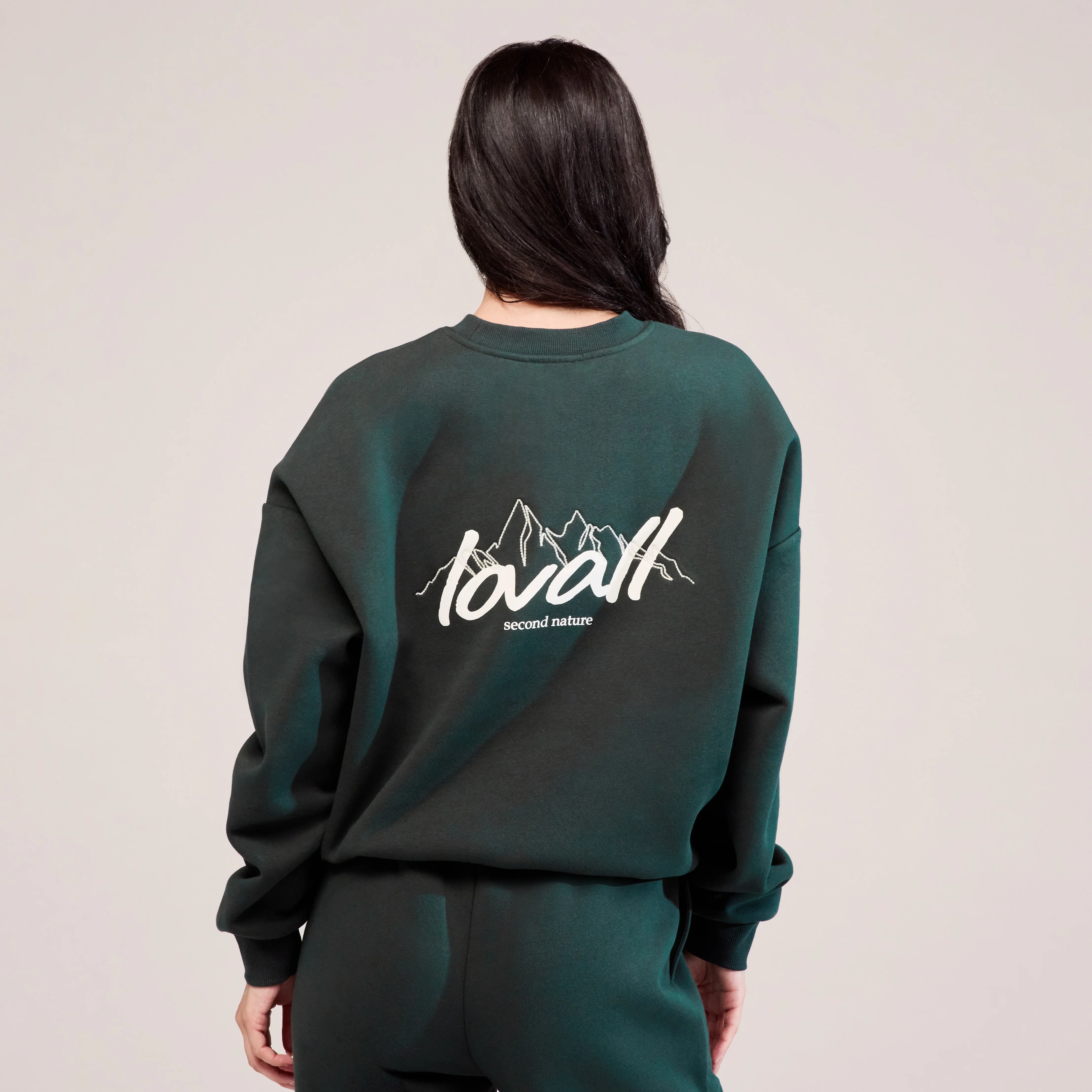 Organic Oversized Sweatshirt Landscape - Pine - Image 3