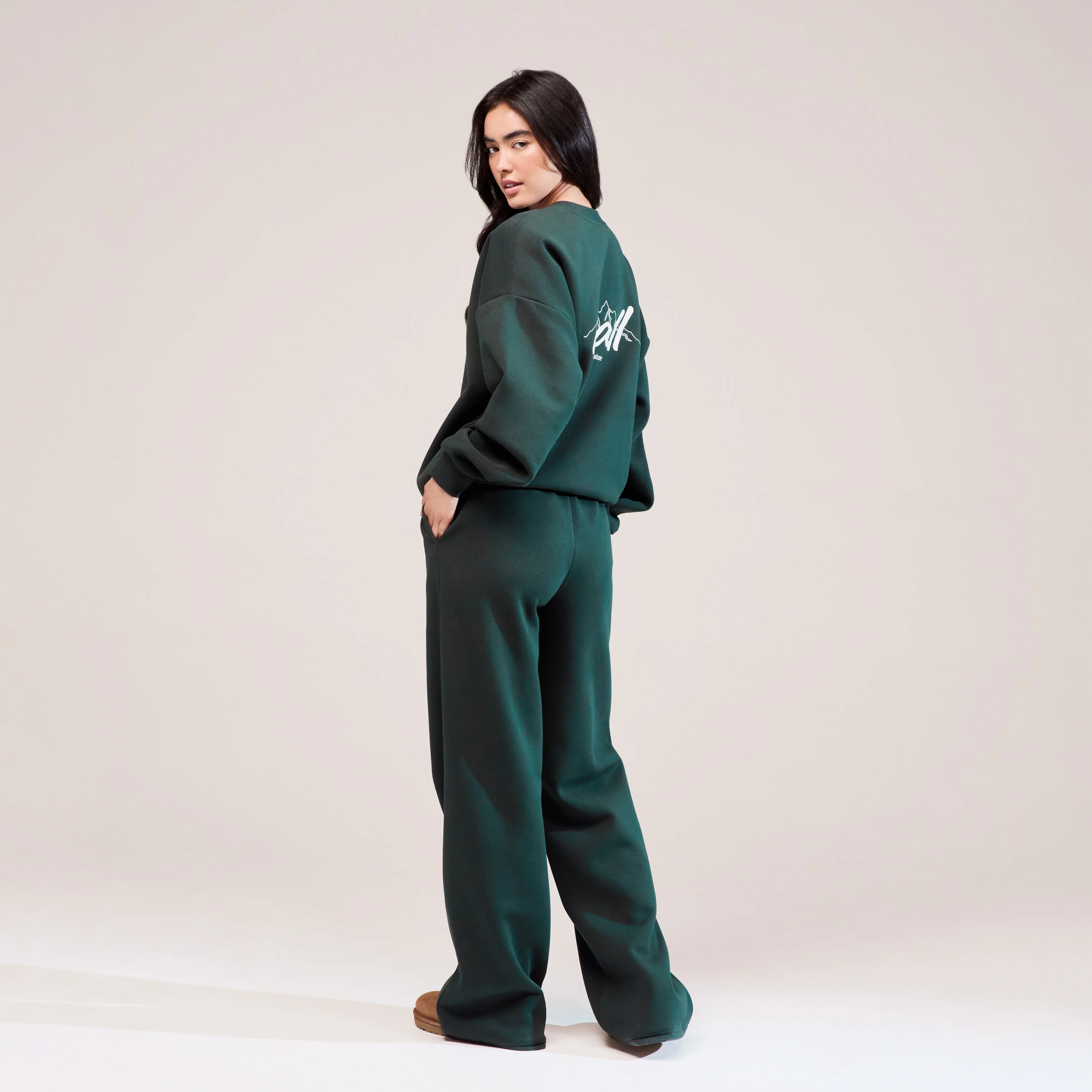 Organic Oversized Sweatshirt Landscape - Pine - Image 6