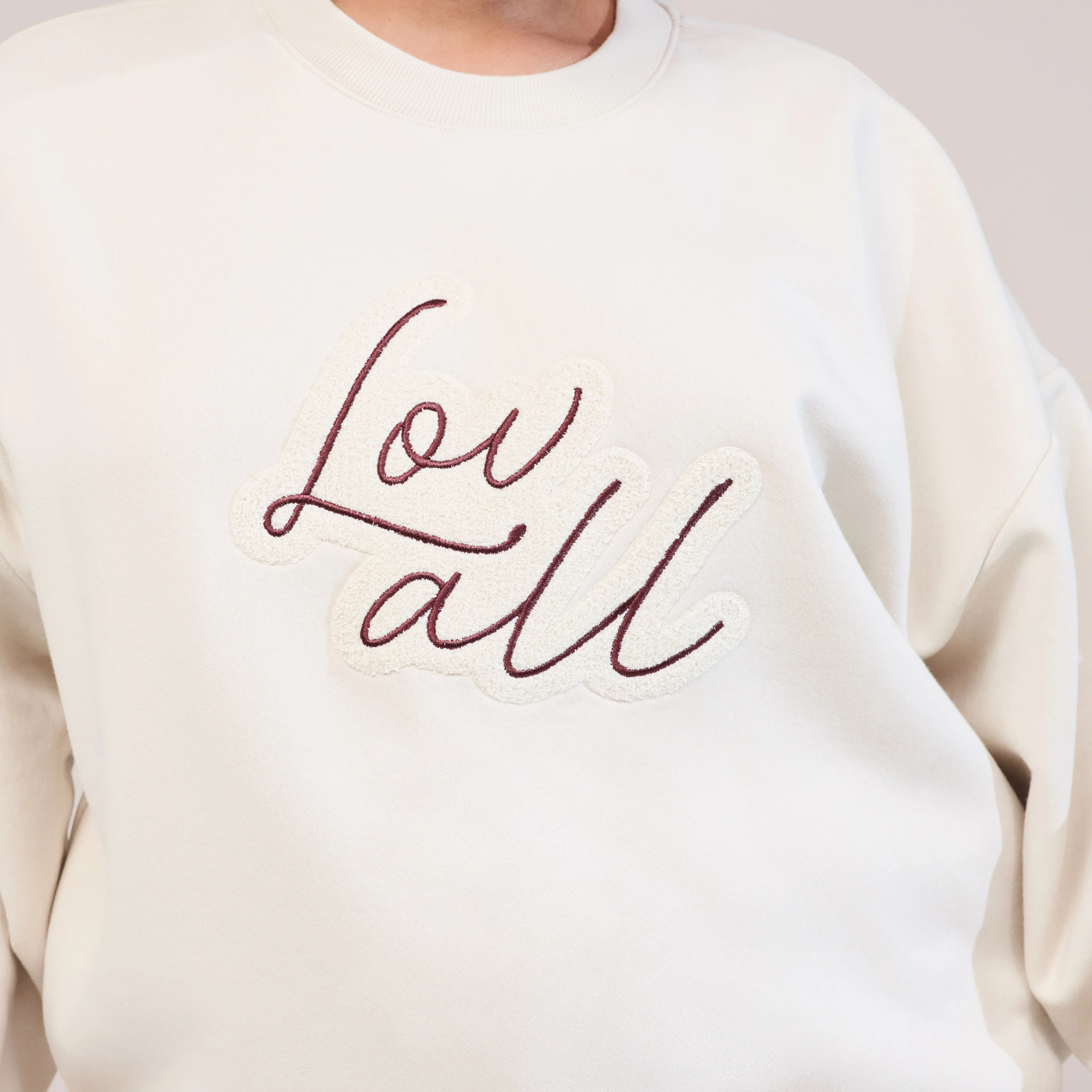 Organic Oversized Sweatshirt Lovall Script - Ecru - Image 4