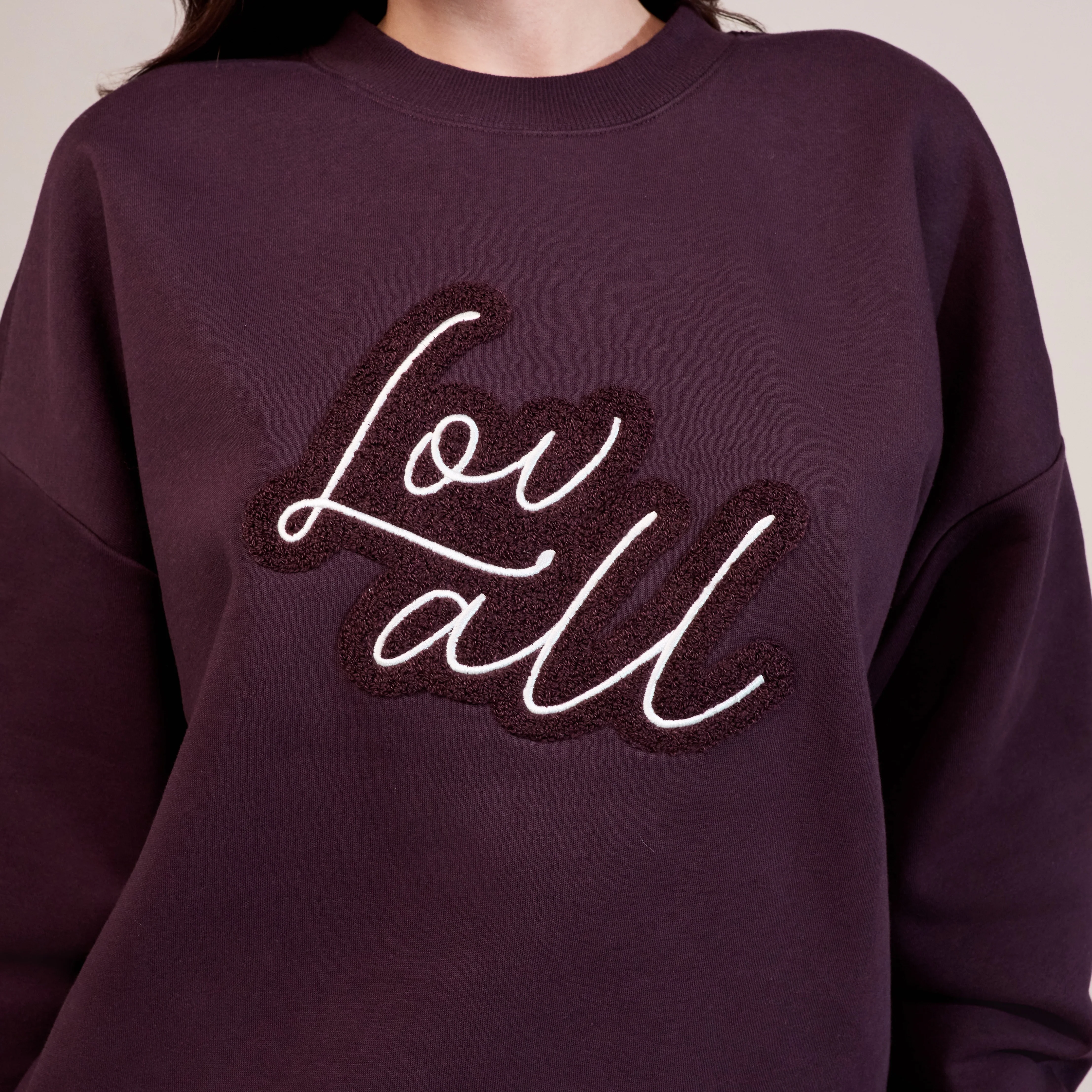 Organic Oversized Sweatshirt Lovall Script - Wine - Image 4