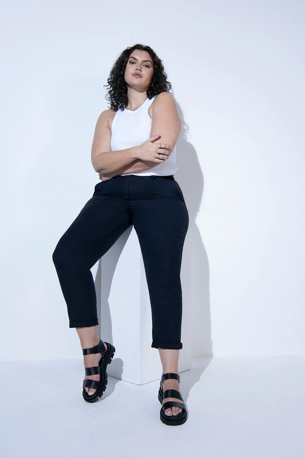 Curve Chino Trousers - Navy - Image 2
