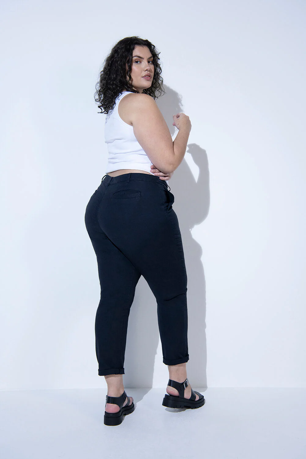Curve Chino Trousers - Navy - Image 5