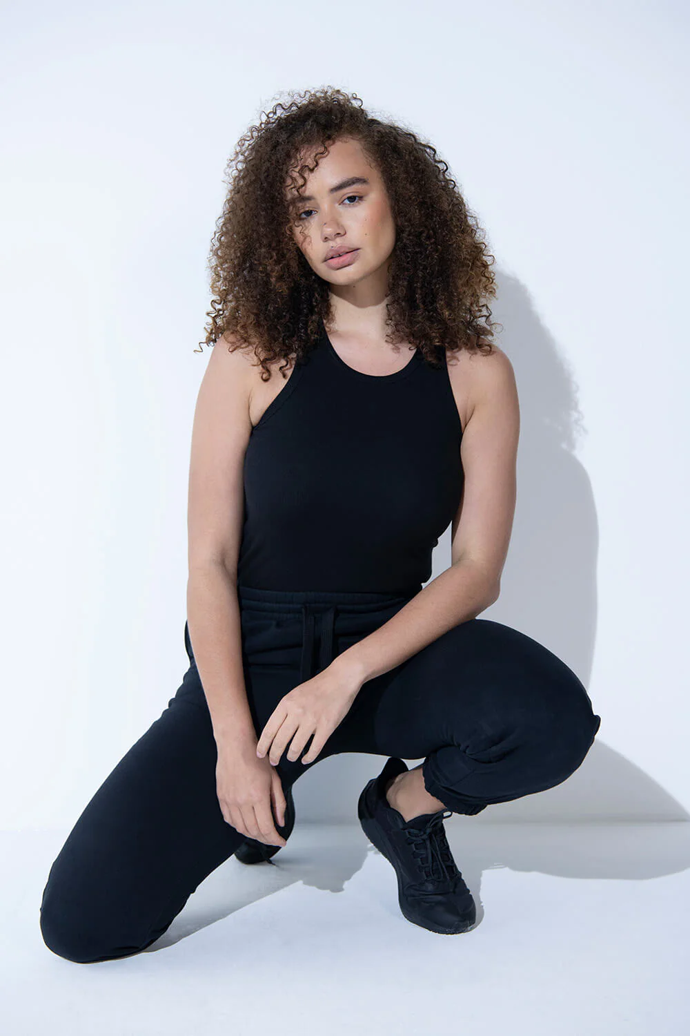 Curve Cotton Rib Tank - Black - Image 4
