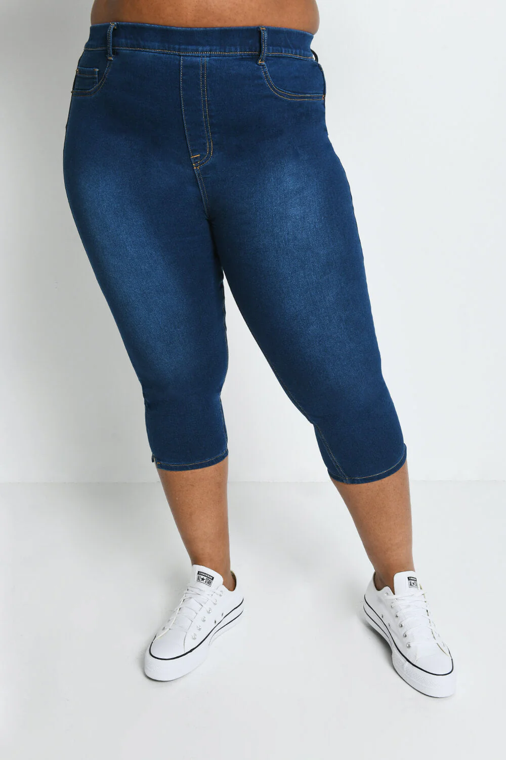 Curve Cropped Jeggings - Dark Blue - Image 2