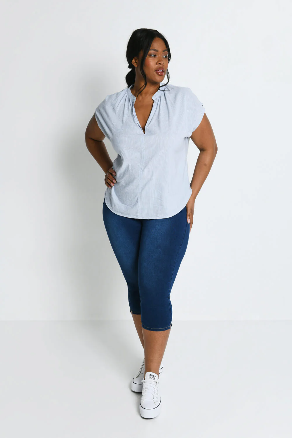 Curve Cropped Jeggings - Dark Blue - Image 6
