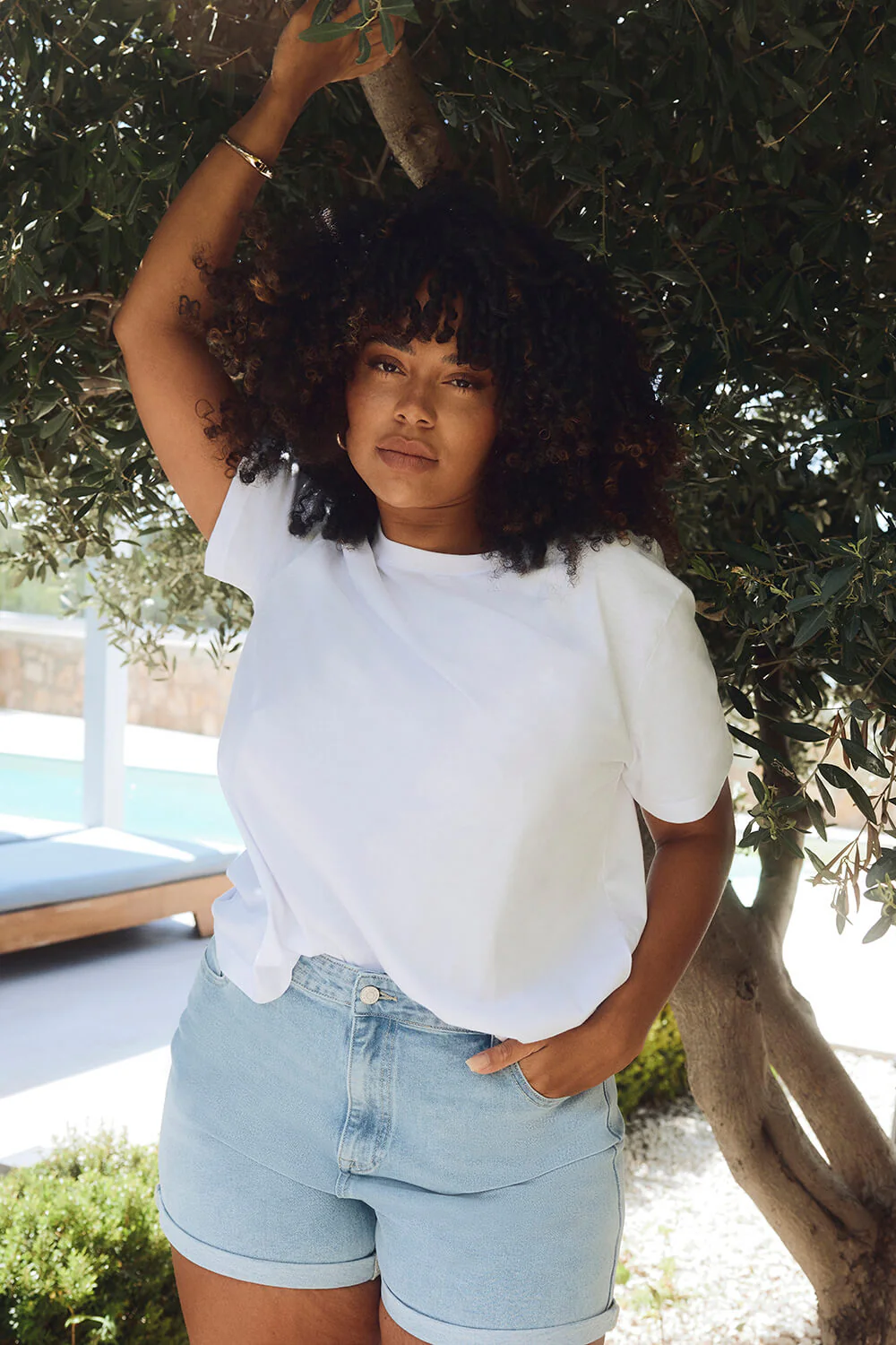 Curve Denim Shorts - Bleach - Image 2
