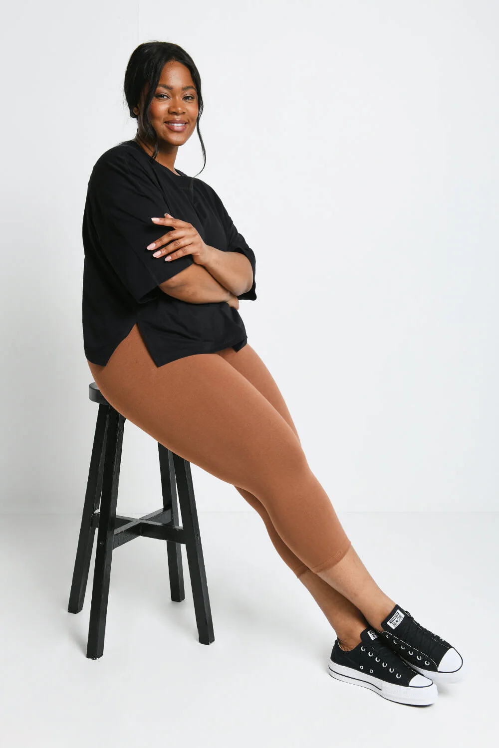 Curve Everyday Cropped Leggings - Mocha Brown - Image 5