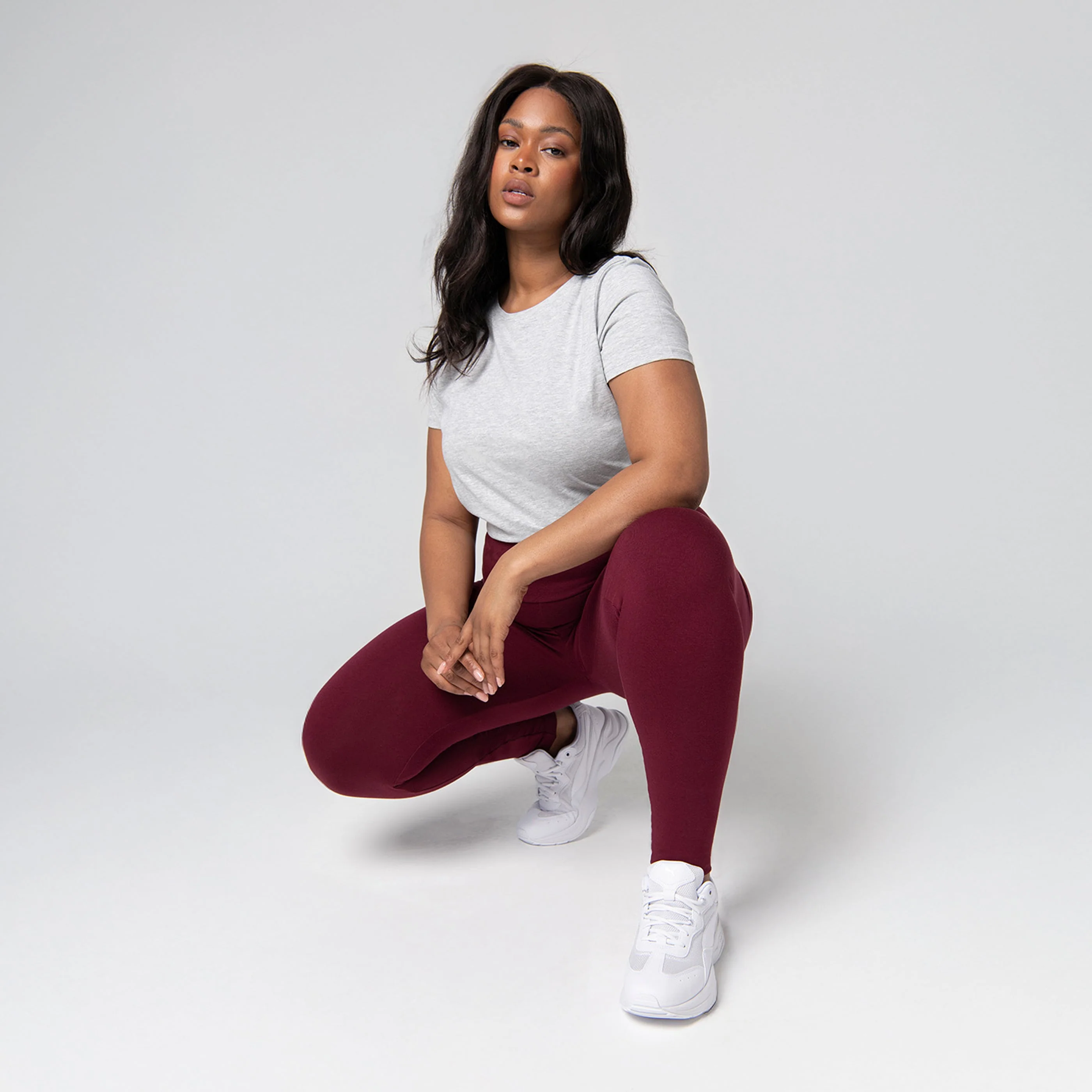 Curve Everyday High Waisted Leggings - Burgundy - Image 4