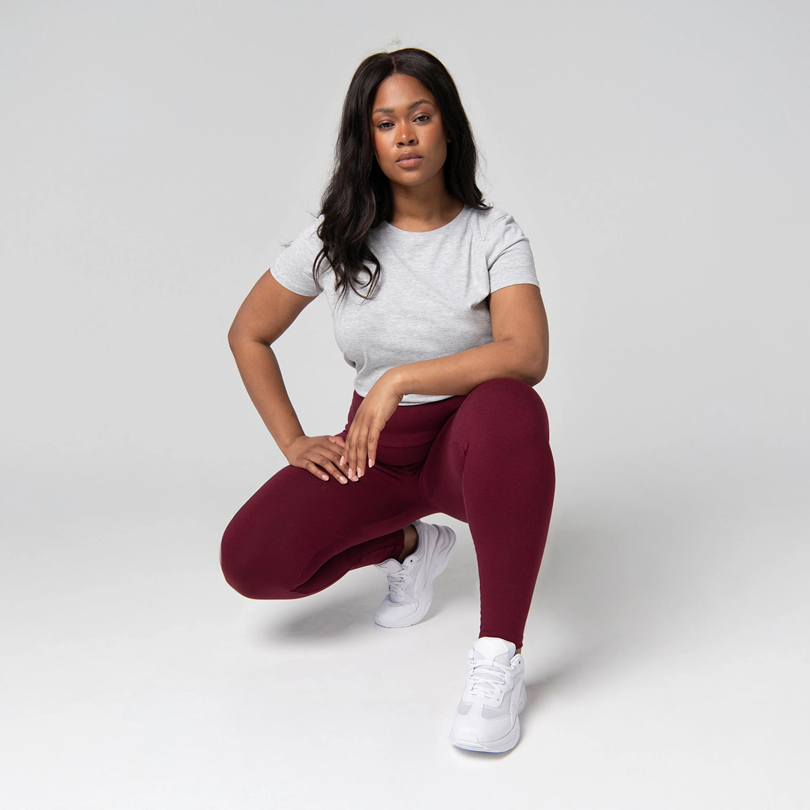 Curve Everyday High Waisted Leggings - Burgundy - Image 6