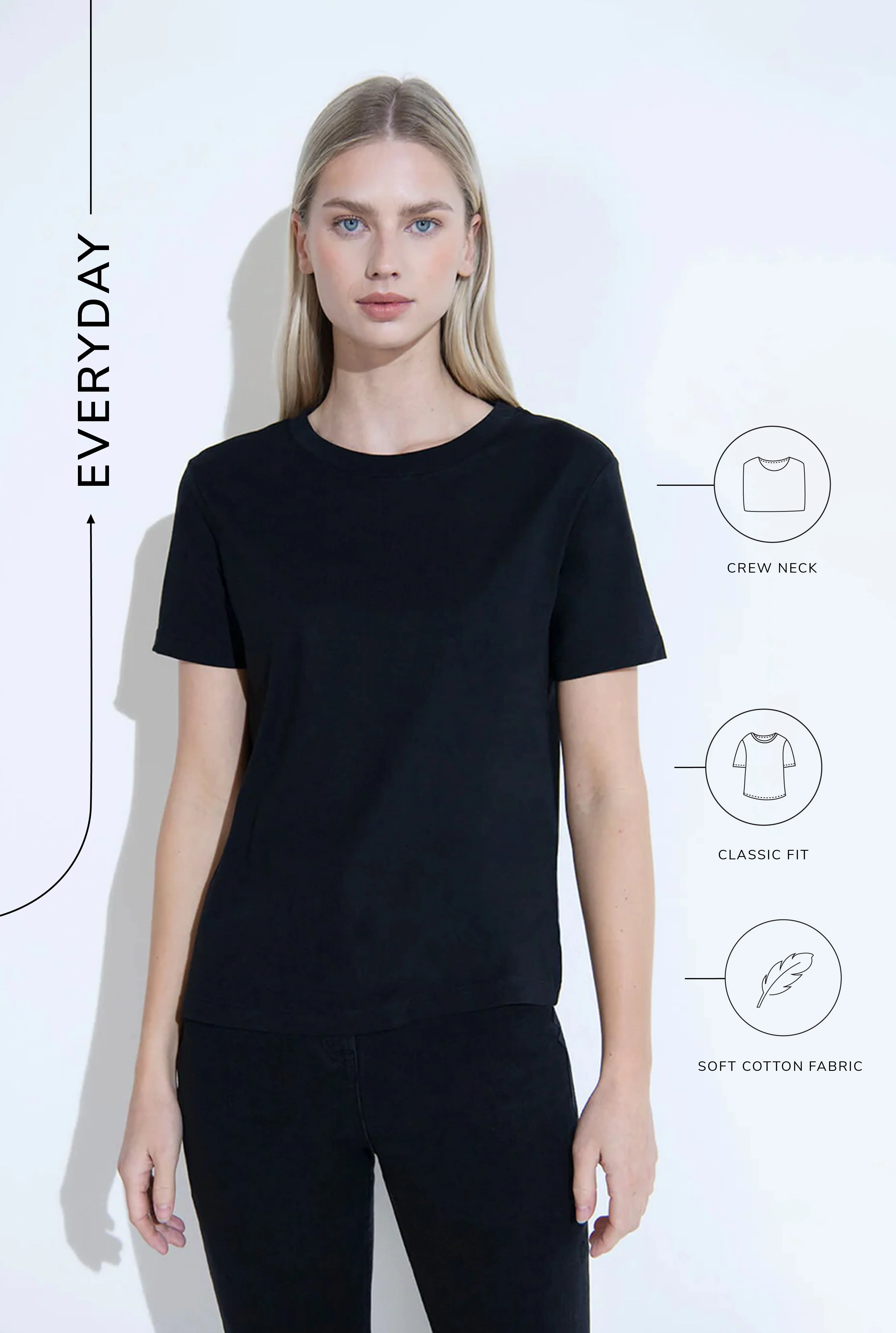 Curve Everyday T-shirt - Black - Image 3