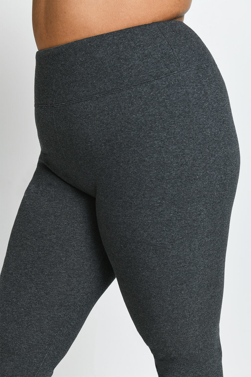 Curve Extreme Fleece Lined Leggings - Dark Grey Marl - Image 4