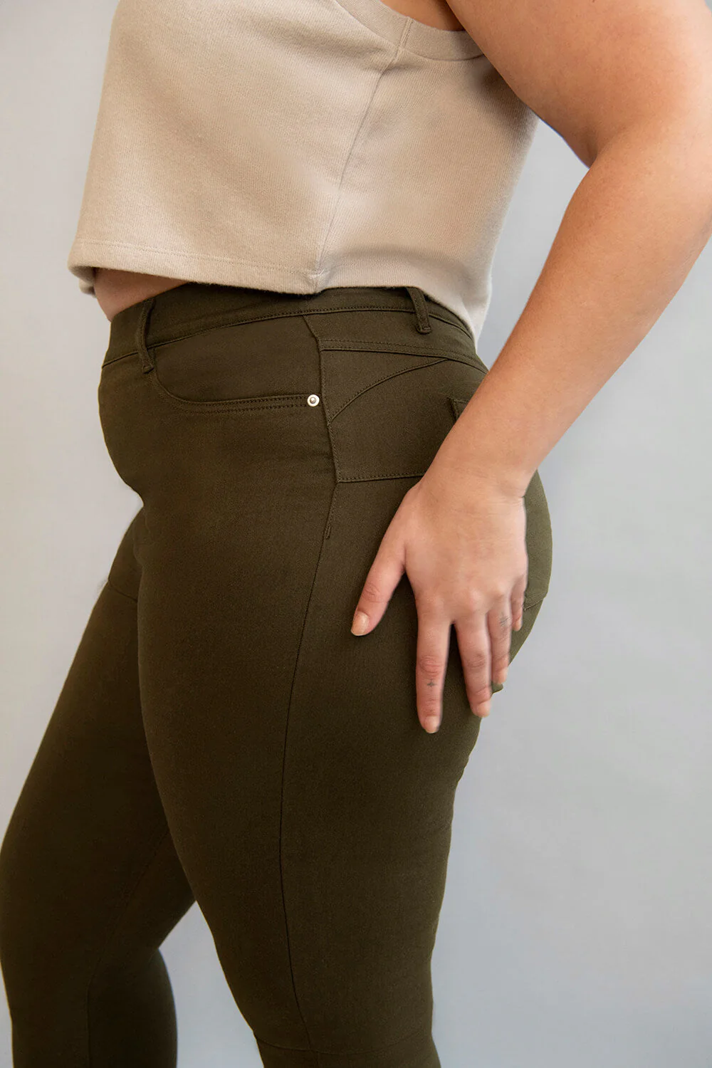 Curve Ultimate Jeggings - Khaki Green - Image 4