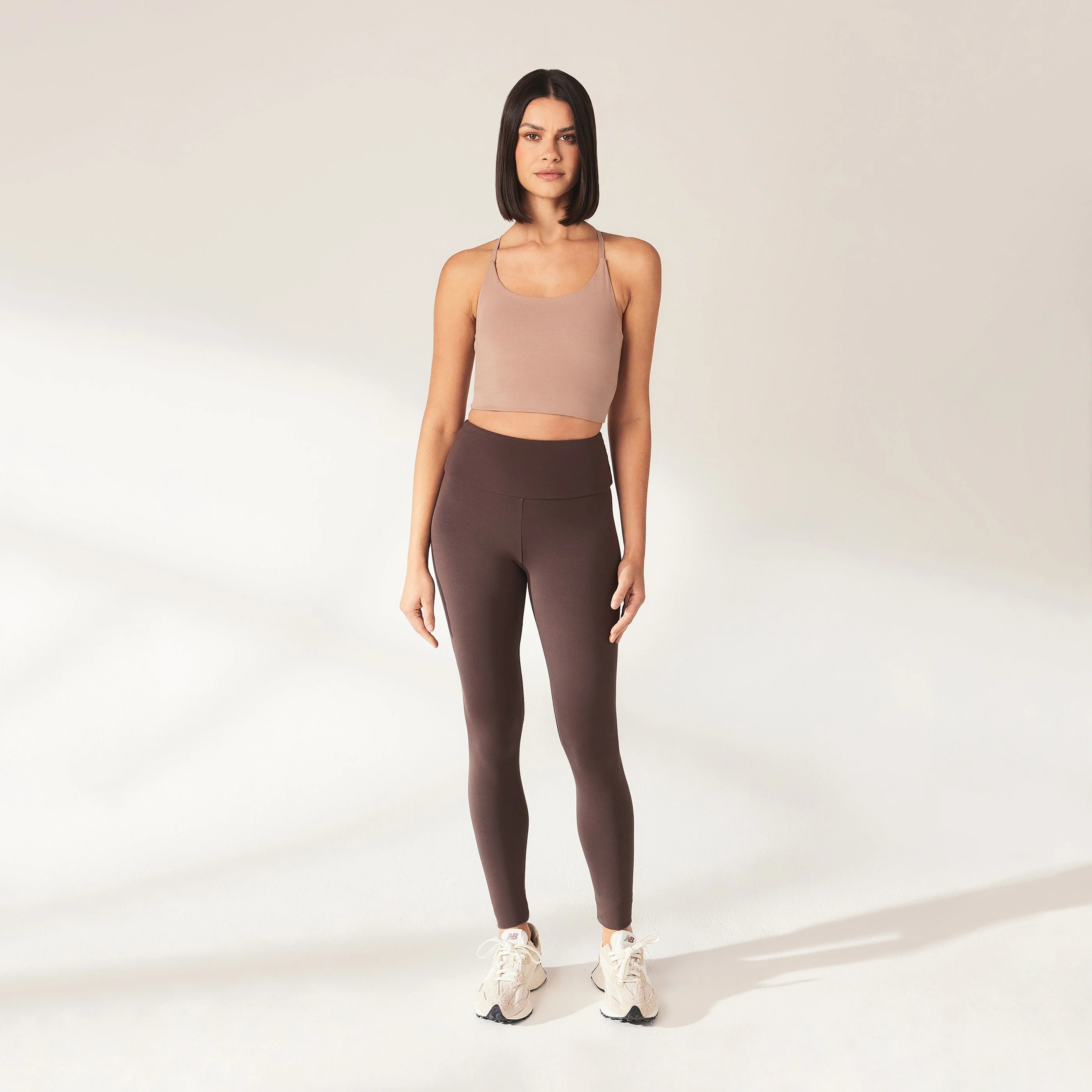 Curve Lightweight Everyday High Waisted Leggings - Espresso Brown