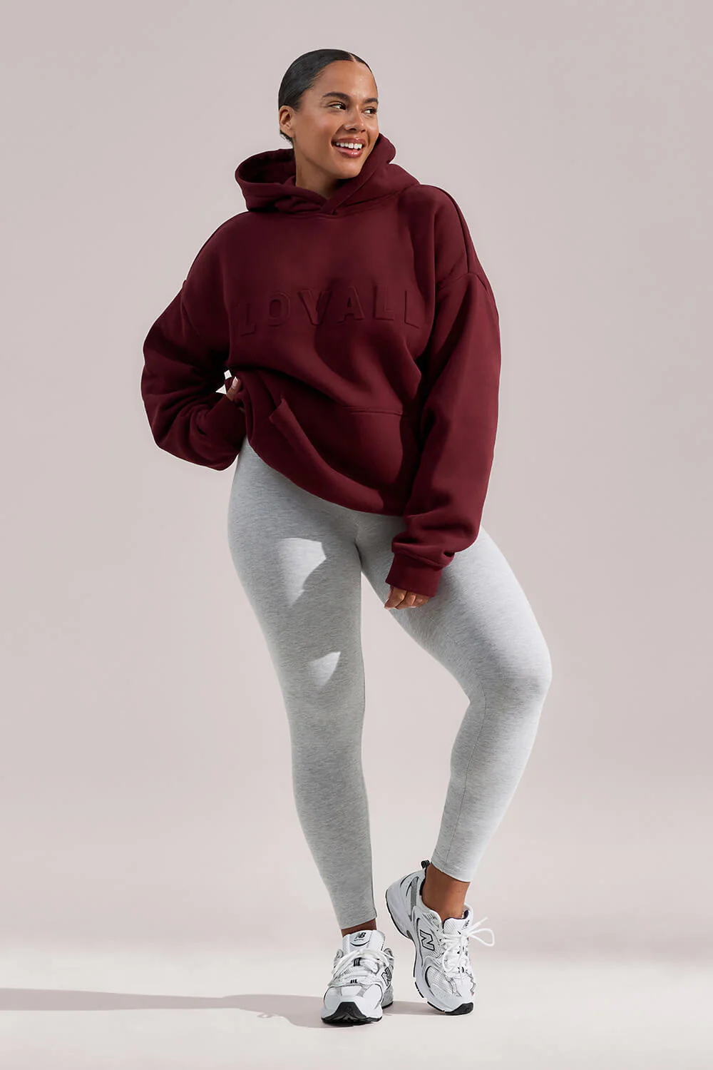 Curve Lightweight Everyday High Waisted Leggings - Light Grey Marl