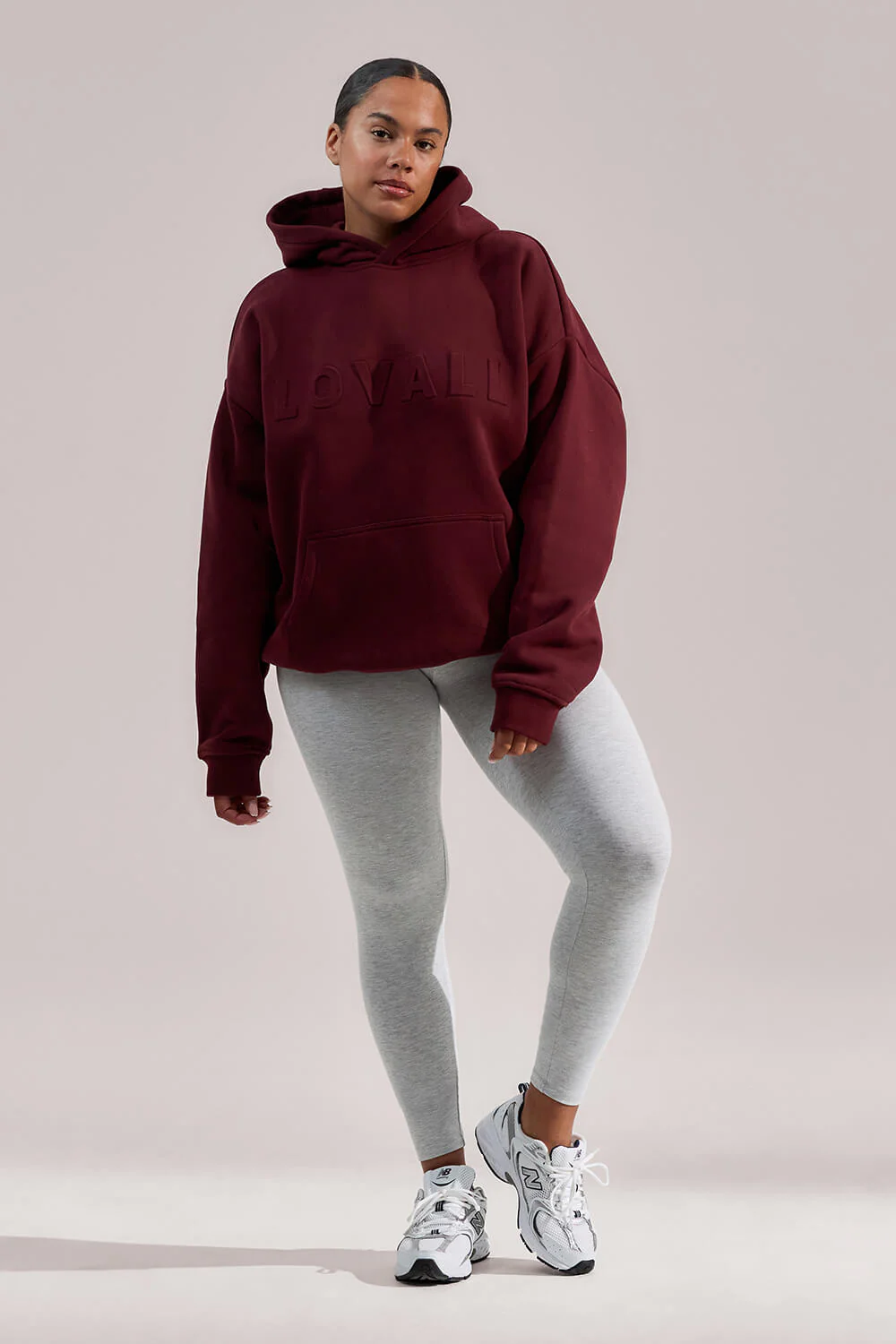 Curve Lightweight Everyday High Waisted Leggings - Light Grey Marl - Image 3