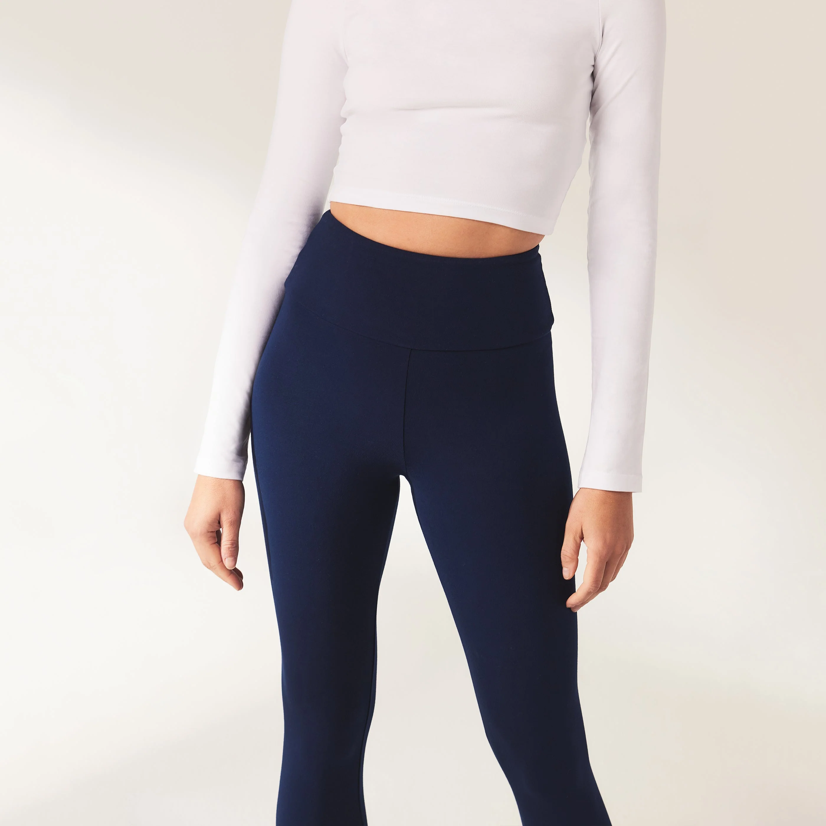 Curve Lightweight Everyday High Waisted Leggings - Navy - Image 4