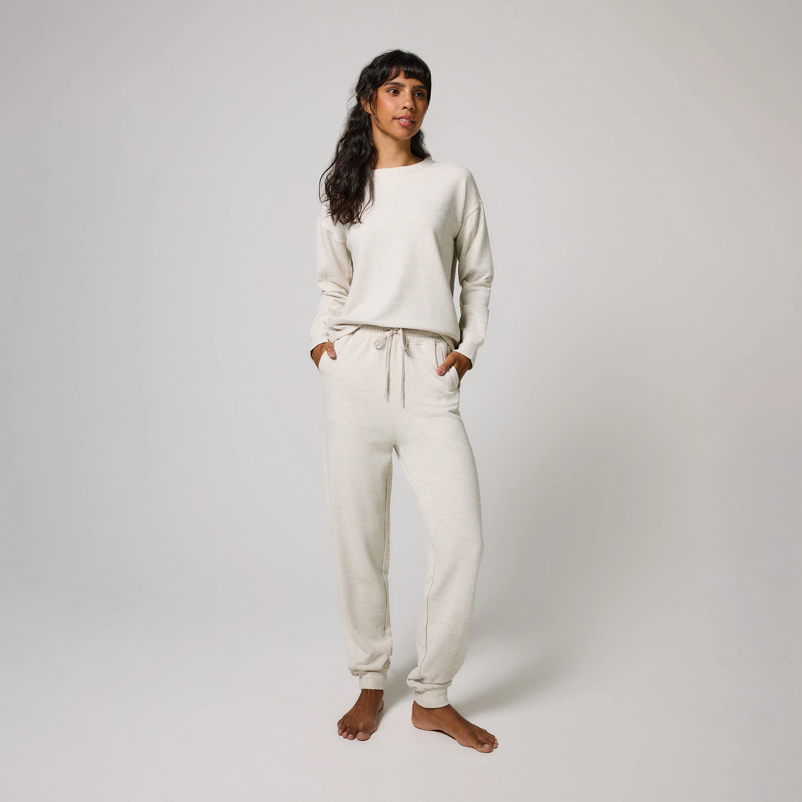 Luxe Lounge Jogger - Vanilla Marl - Image 3