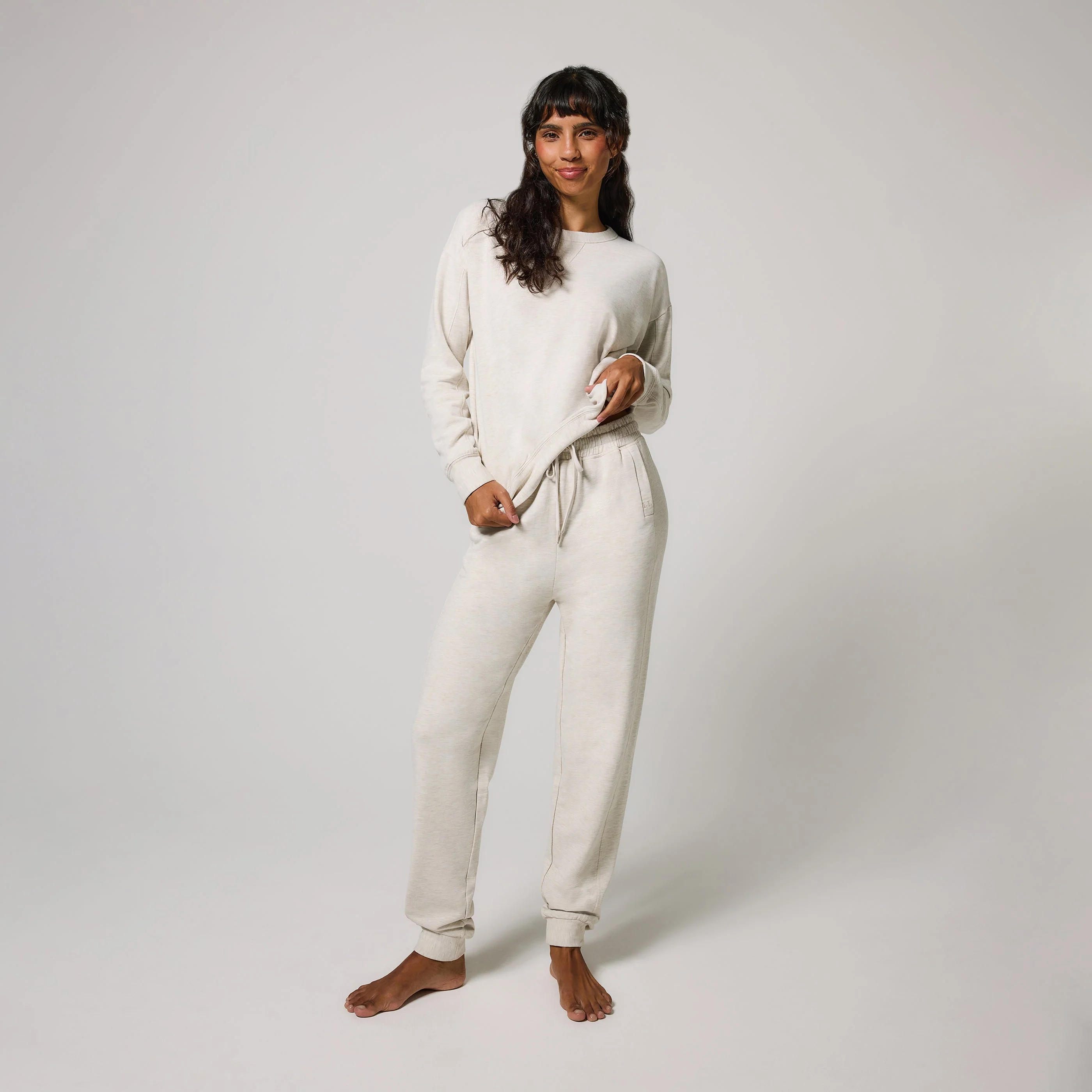 Luxe Lounge Jogger - Vanilla Marl - Image 2