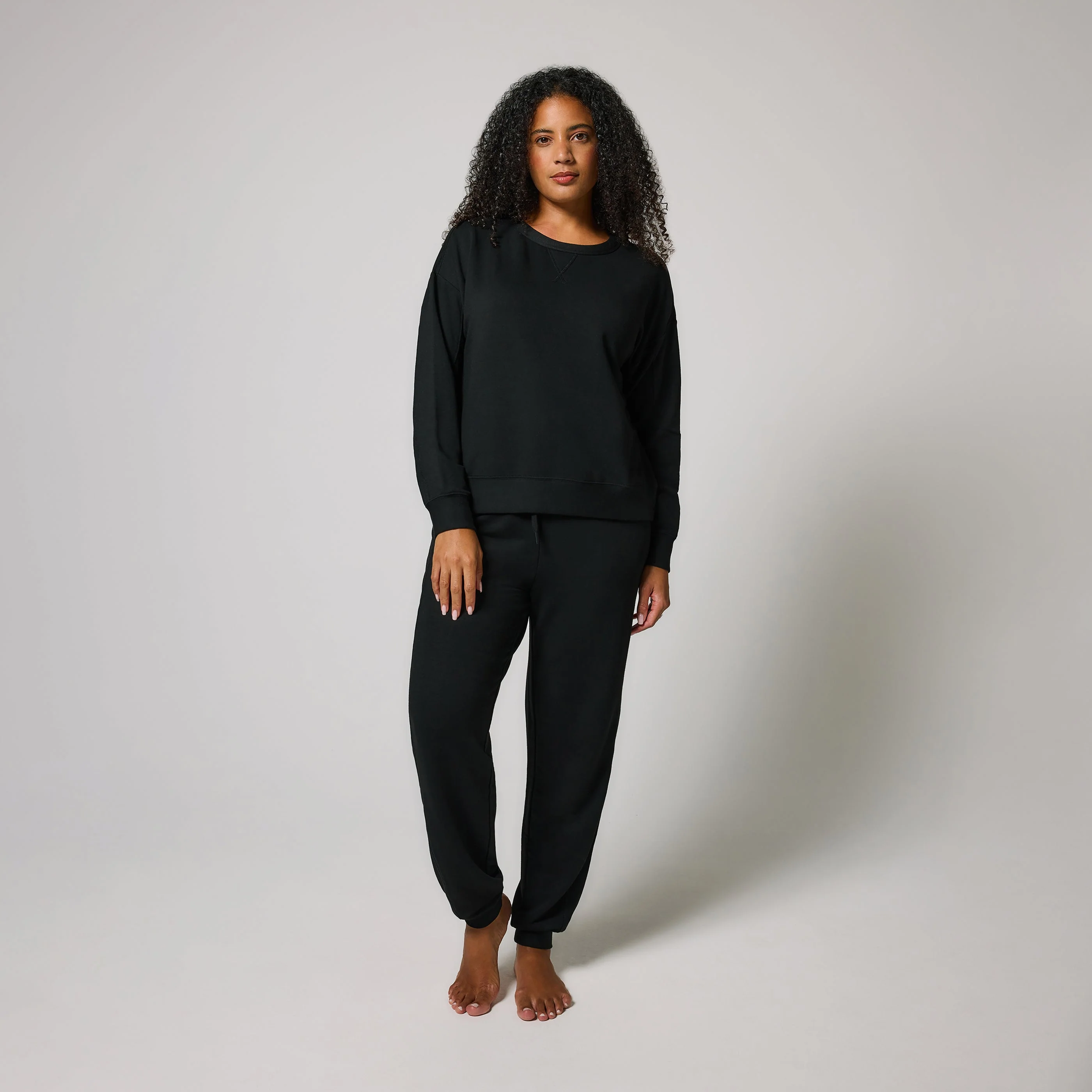 Curve Luxe Lounge Sweatshirt - Black - Image 5