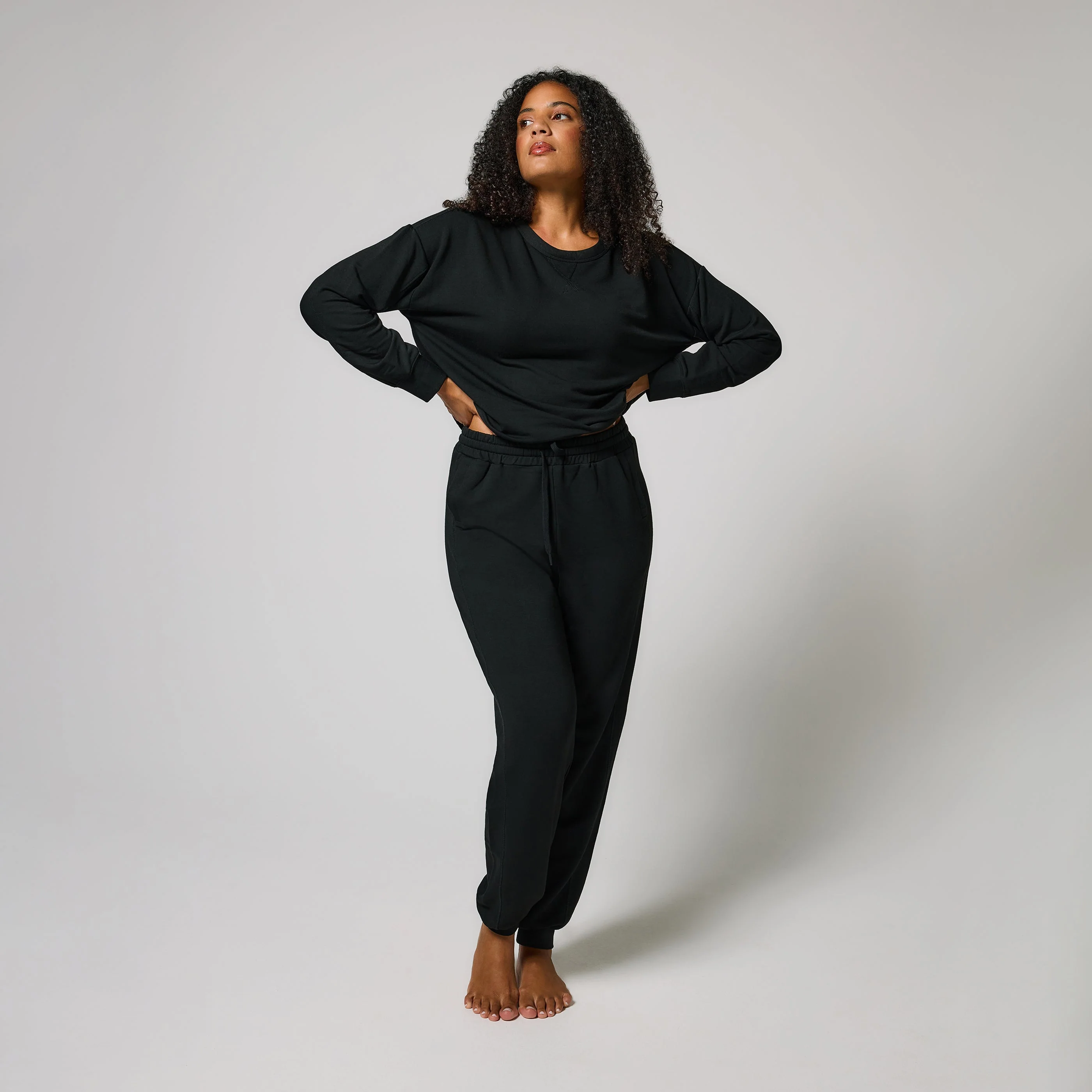 Curve Luxe Lounge Sweatshirt - Black - Image 6