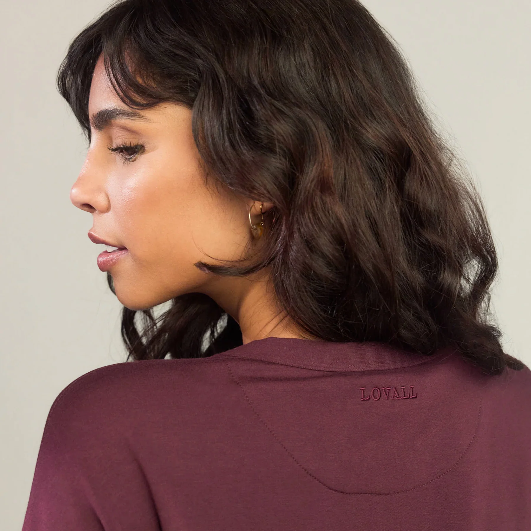 Luxe Lounge Sweatshirt - Dark Cherry - Image 3