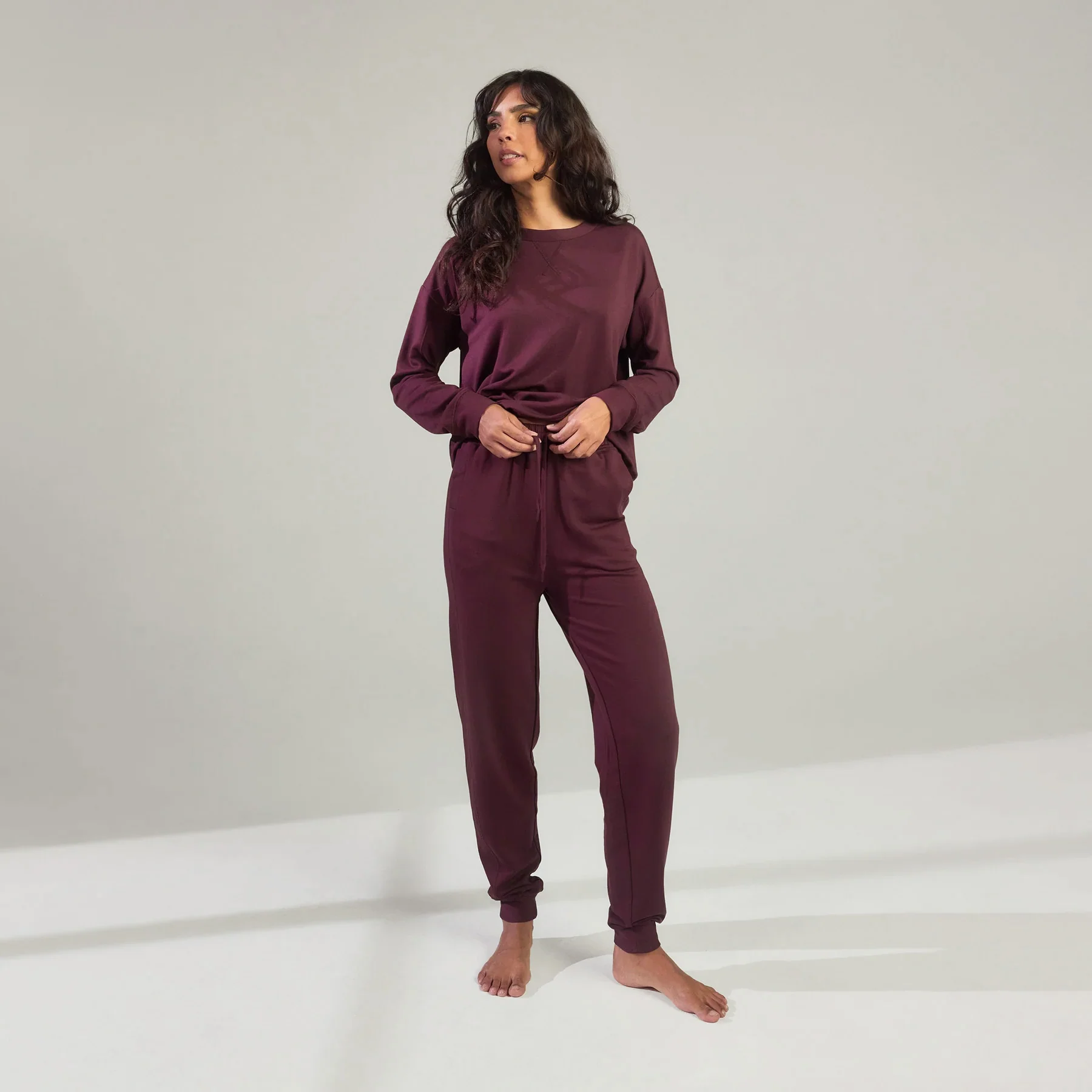 Luxe Lounge Jogger - Dark Cherry - Image 6