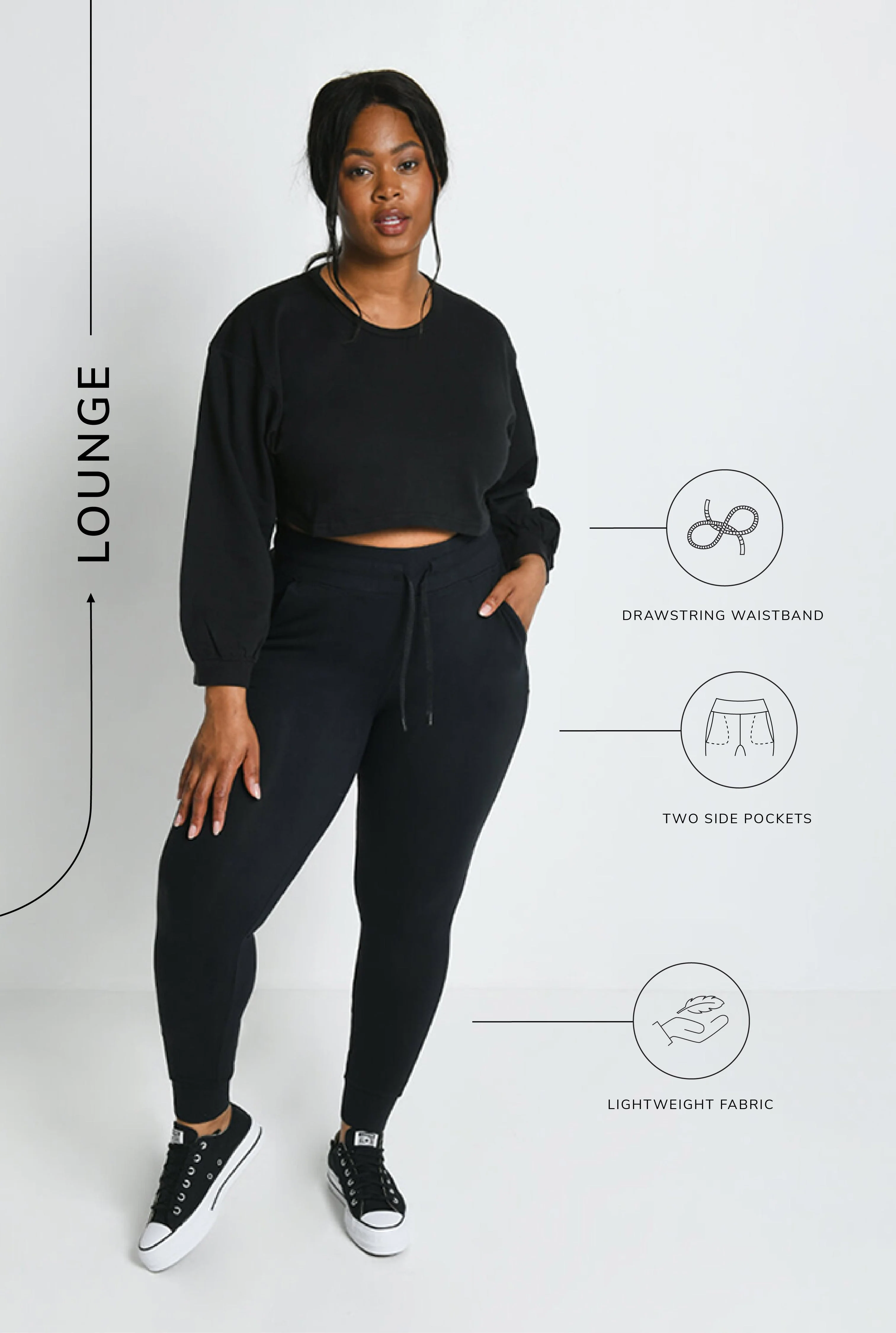 Curve Recharge High Waisted Joggers - Black - Image 3