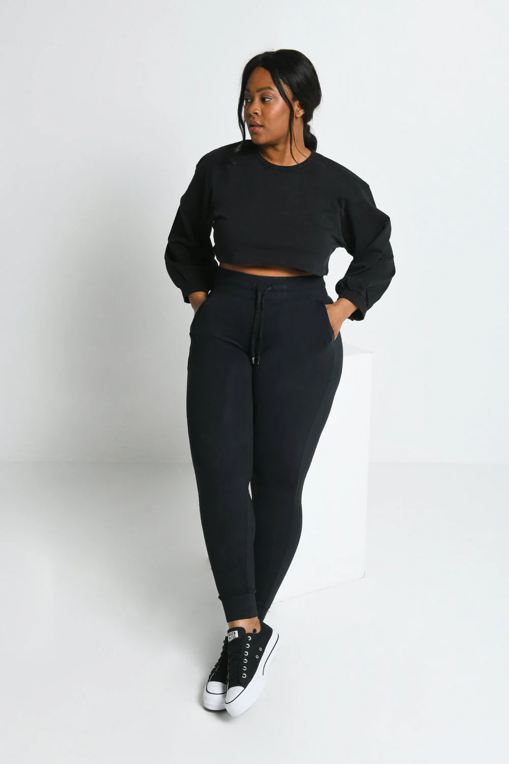 Curve Recharge High Waisted Joggers - Black - Image 6