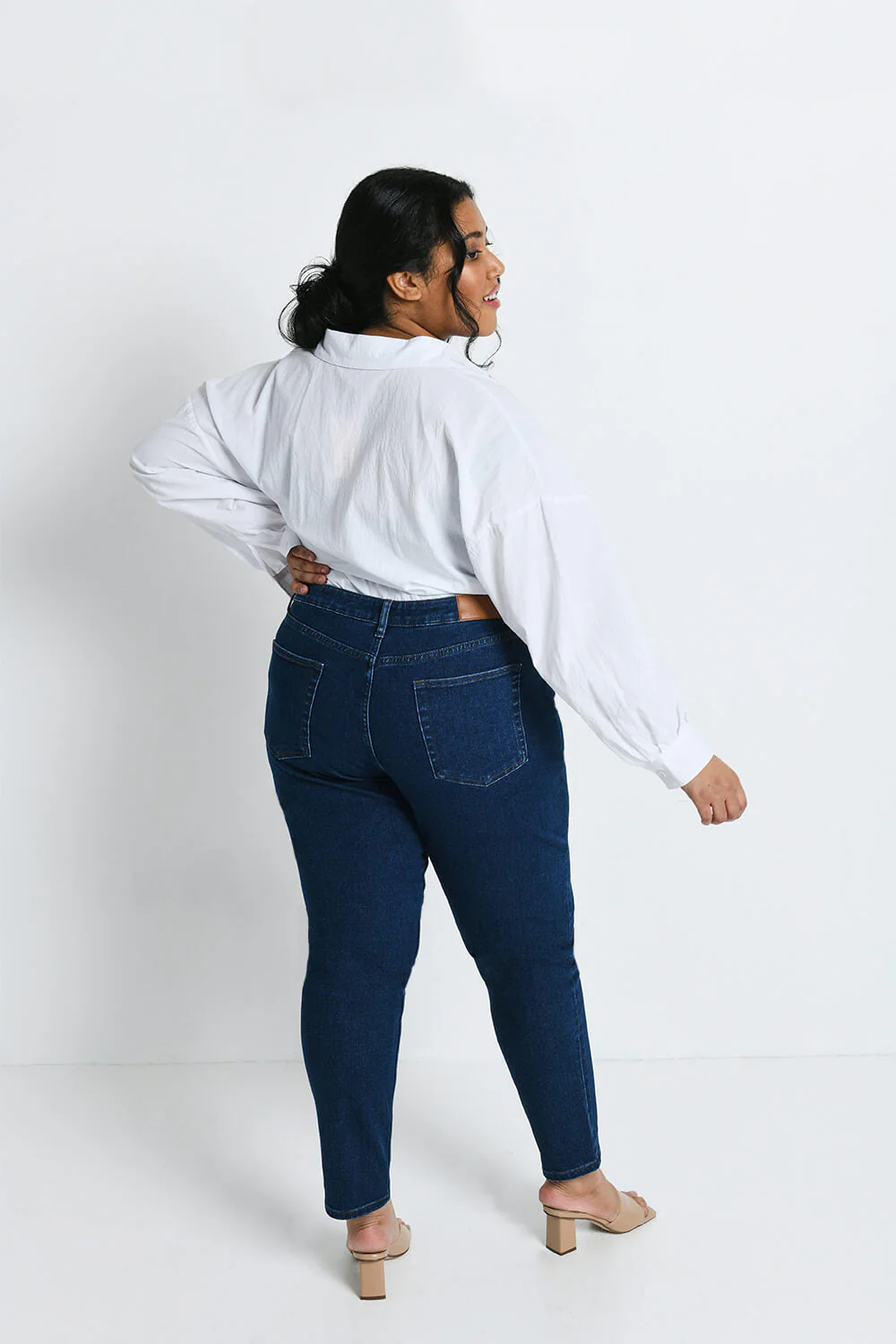 Curve Slim Fit Mom Jeans - Dark Blue - Image 2