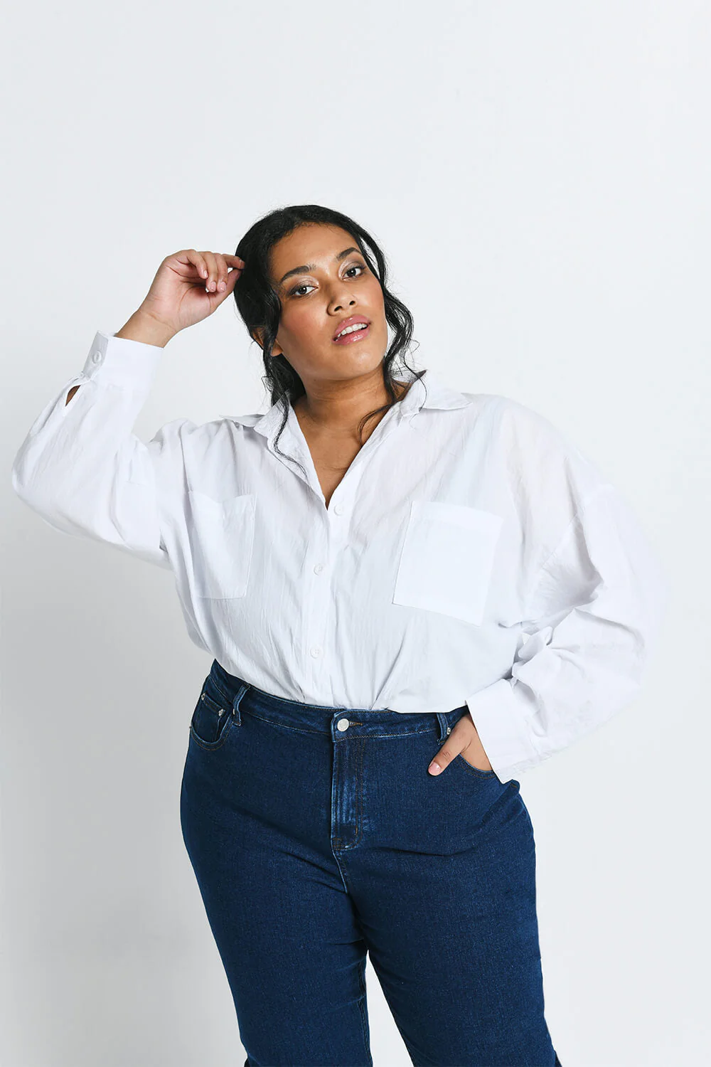 Curve Slim Fit Mom Jeans - Dark Blue - Image 3