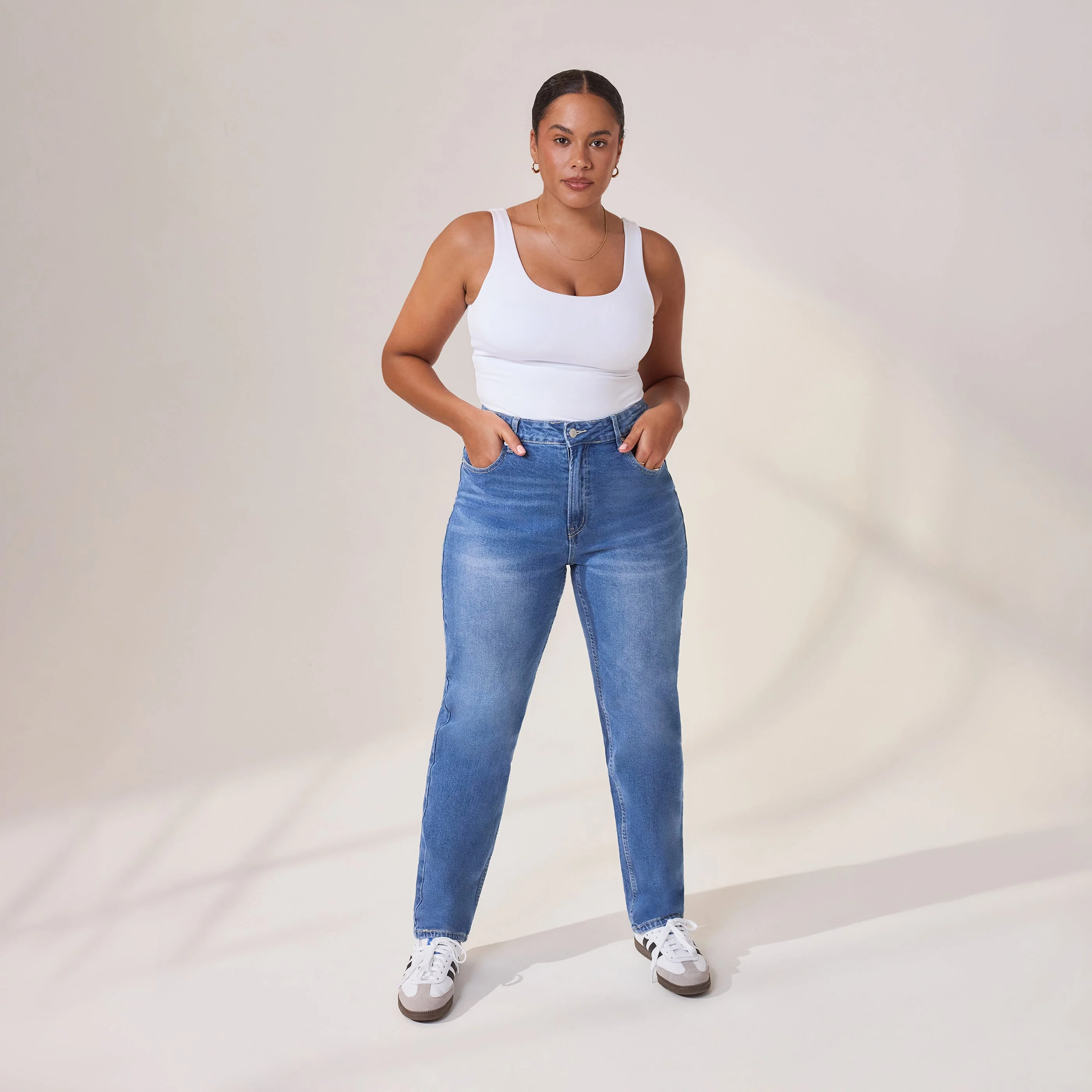 Curve Straight Jeans - Mid Blue - Image 6