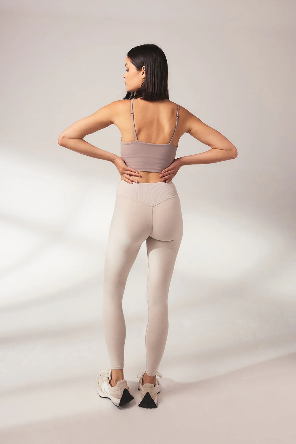Curve Ultimate Soft-Touch High Waisted Leggings - Vanilla Marl - Image 2