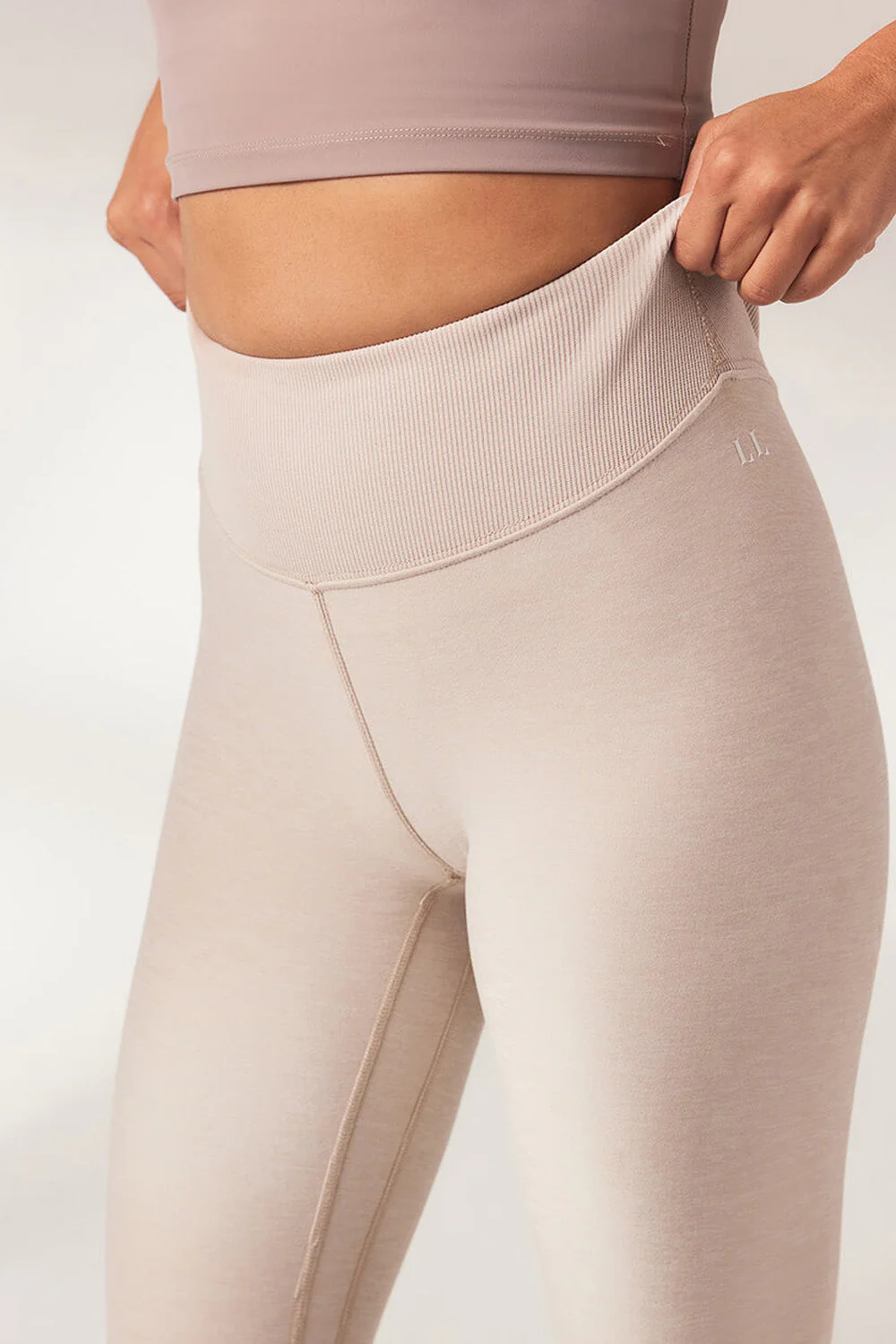 Curve Ultimate Soft-Touch High Waisted Leggings - Vanilla Marl - Image 4