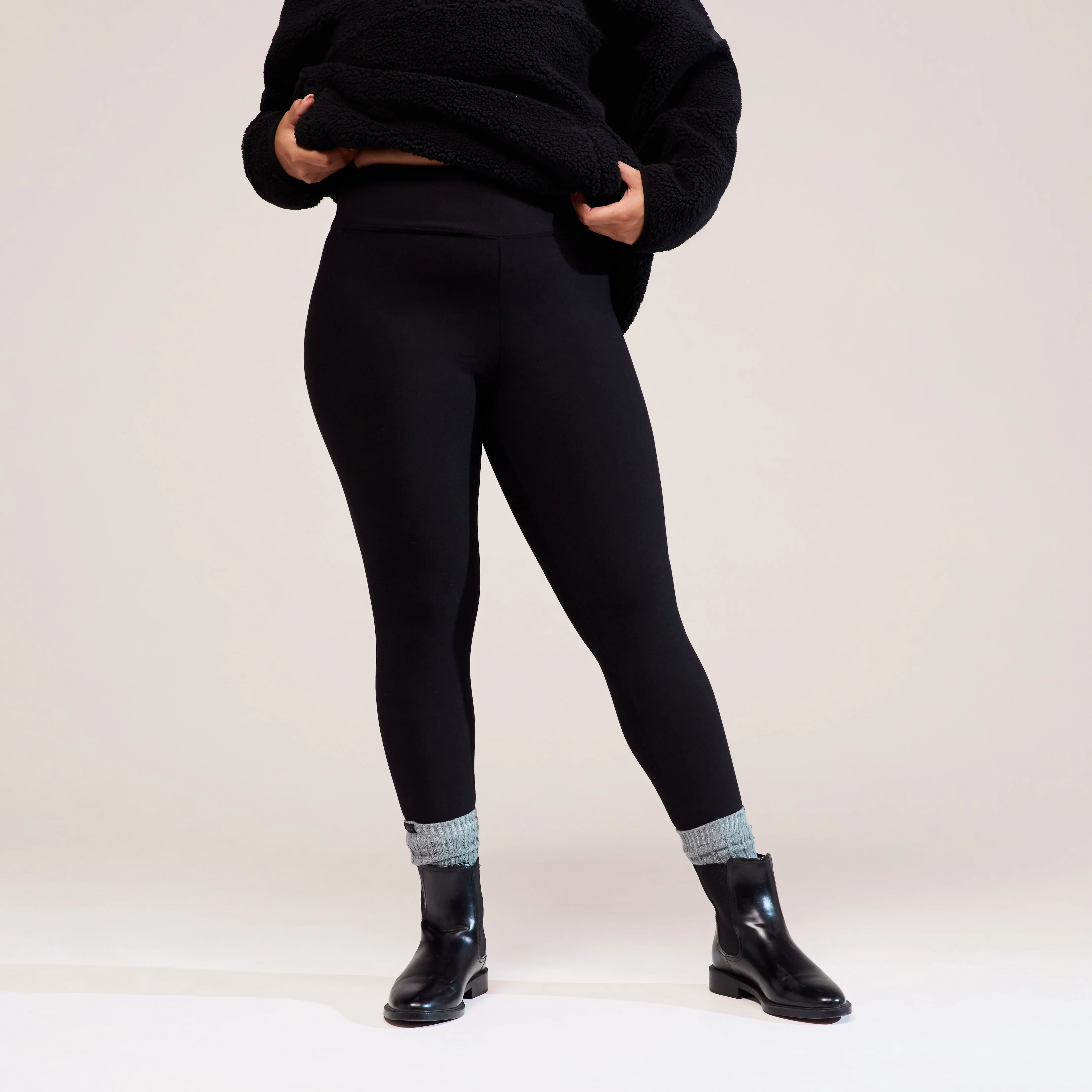 Curve Winter Everyday High Waisted Leggings - Black - Image 4