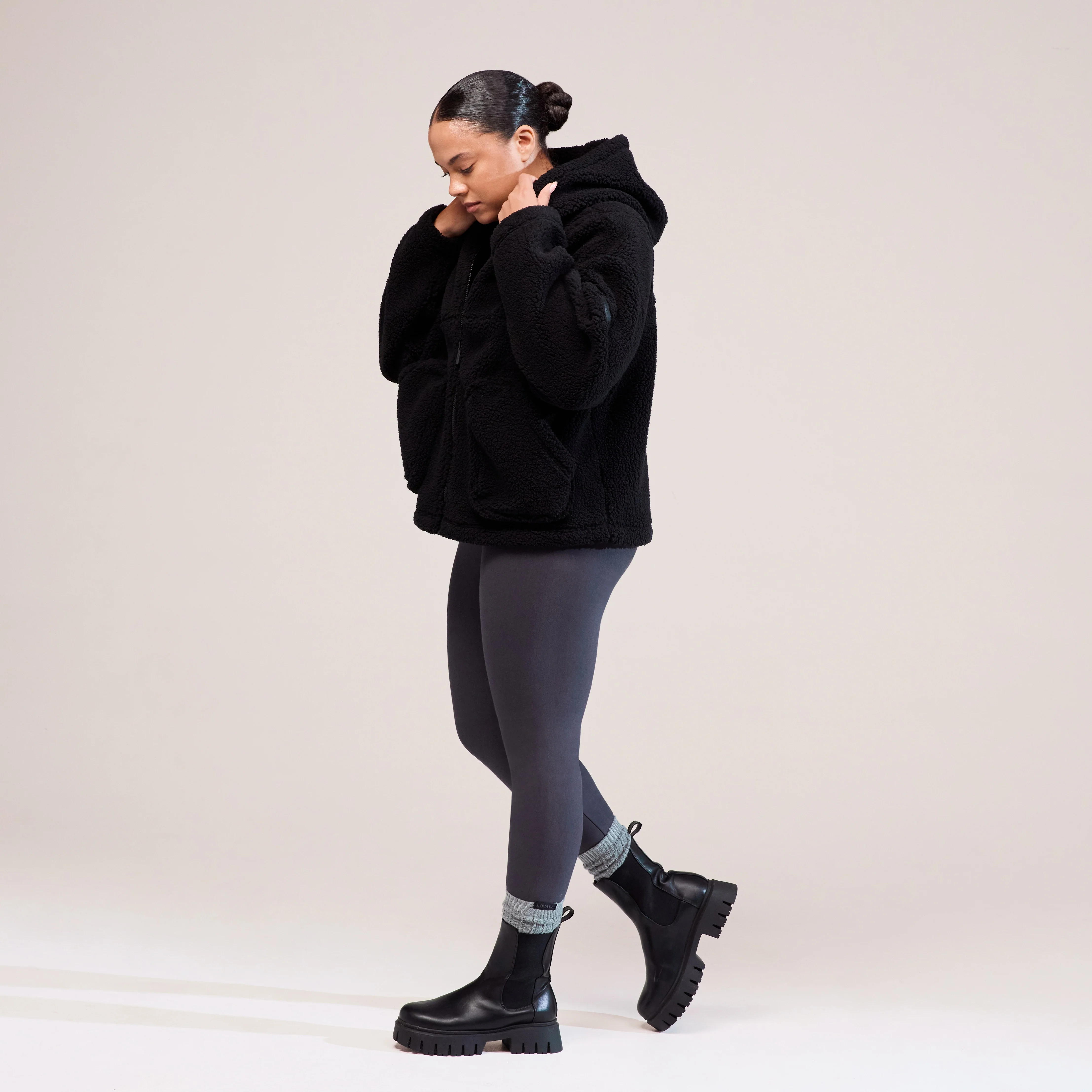 Curve Winter Everyday High Waisted Leggings - Dark Grey - Image 4