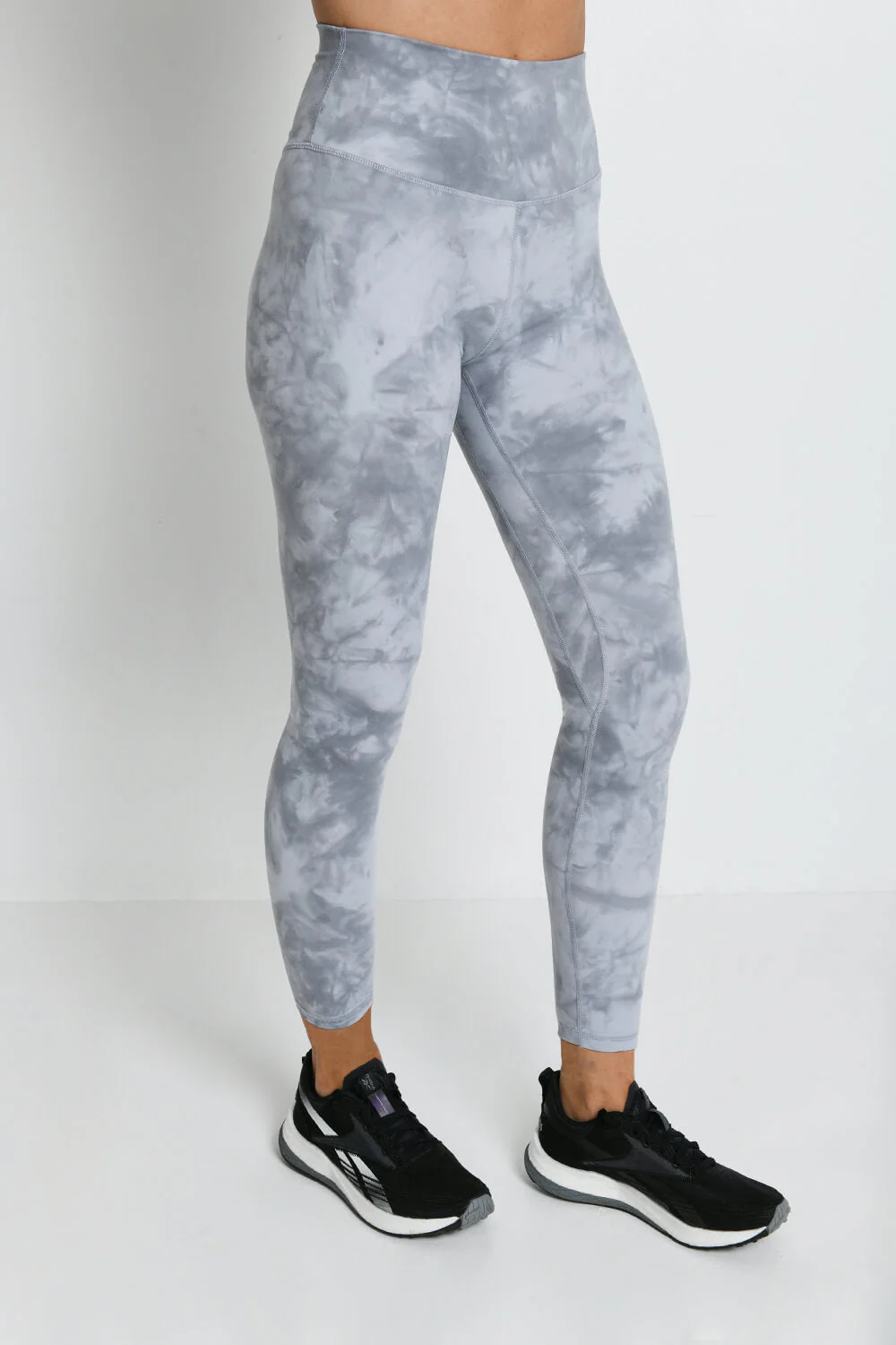 Revitalise 7/8 High Waisted Leggings - Sky Grey Tie Dye - Image 3