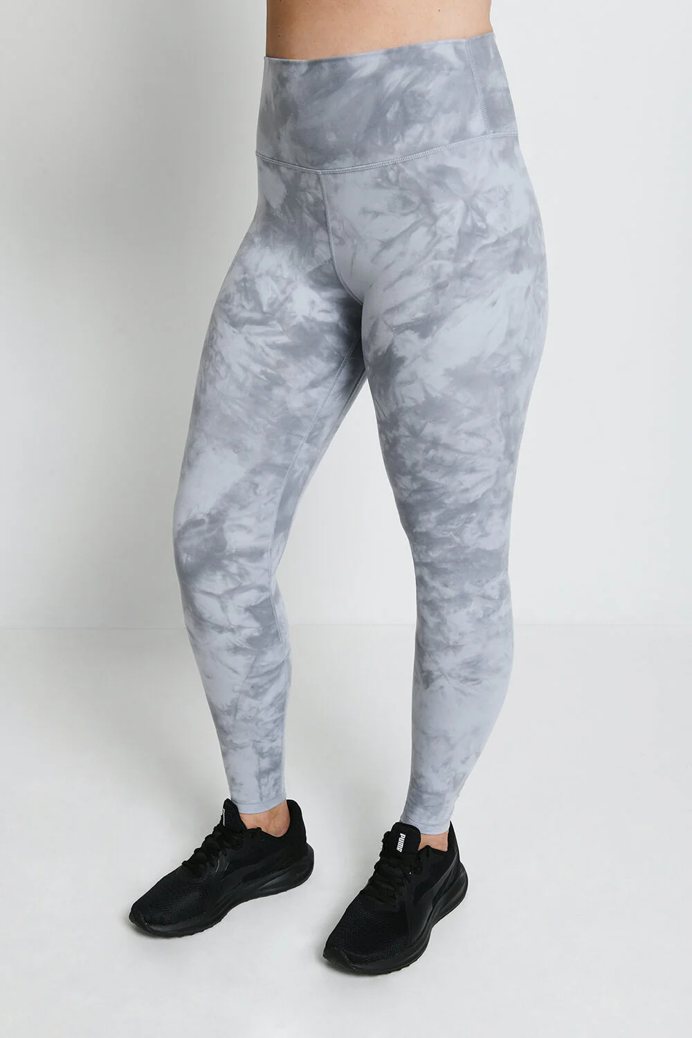 Revitalise High Waisted Leggings - Sky Grey Tie Dye - Image 3