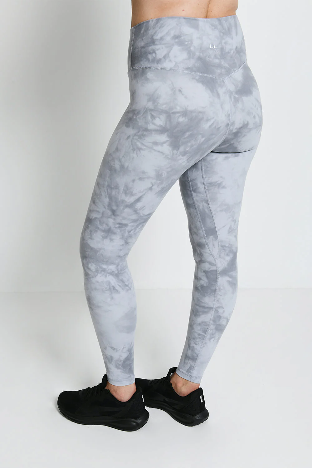 Revitalise High Waisted Leggings - Sky Grey Tie Dye - Image 4
