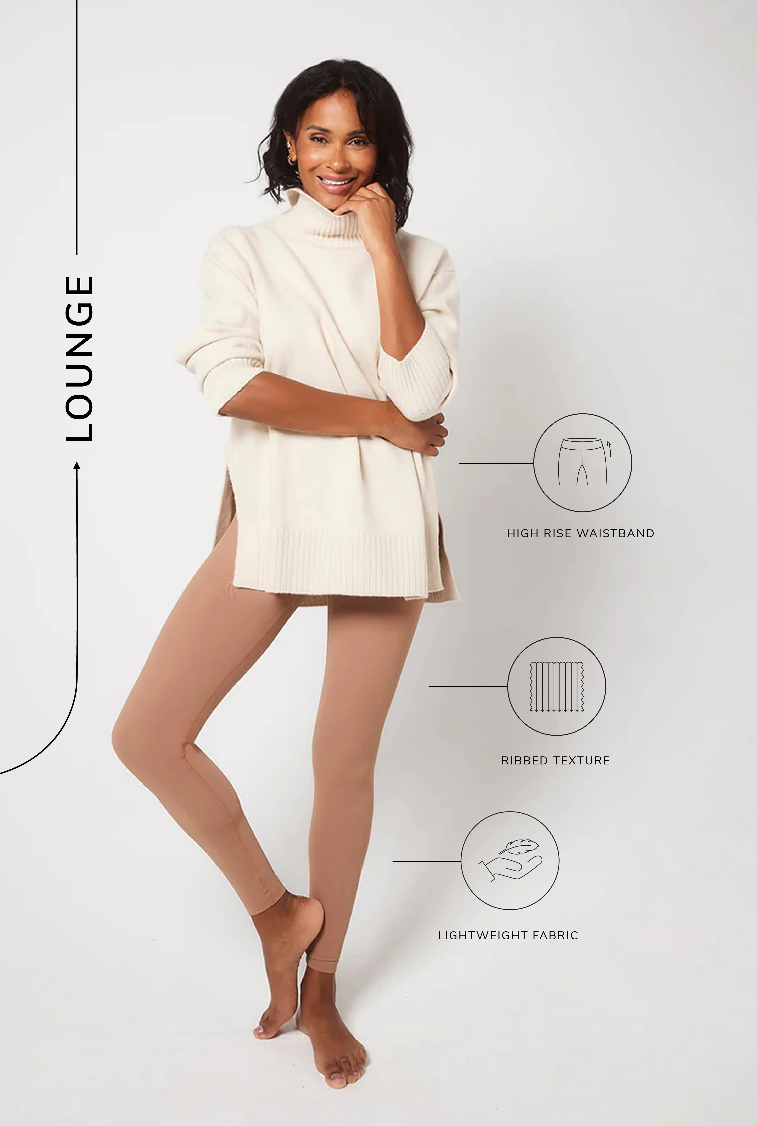 Ribbed Leggings - Cappuccino - Image 3