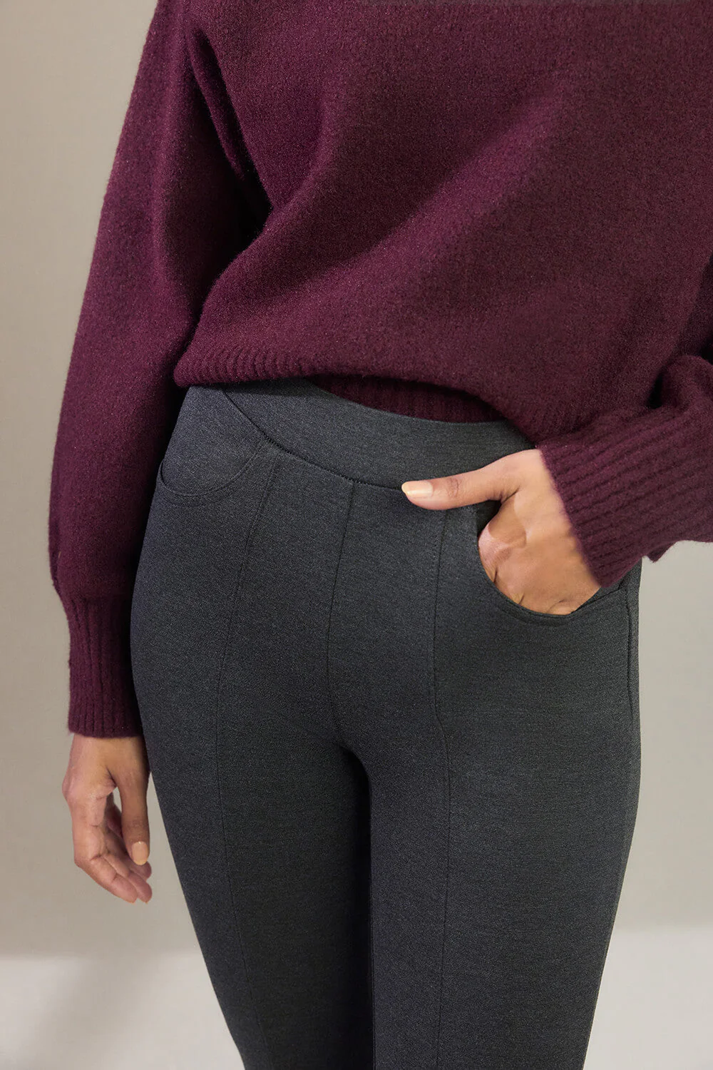 Treggings - Grey Marl - Image 5