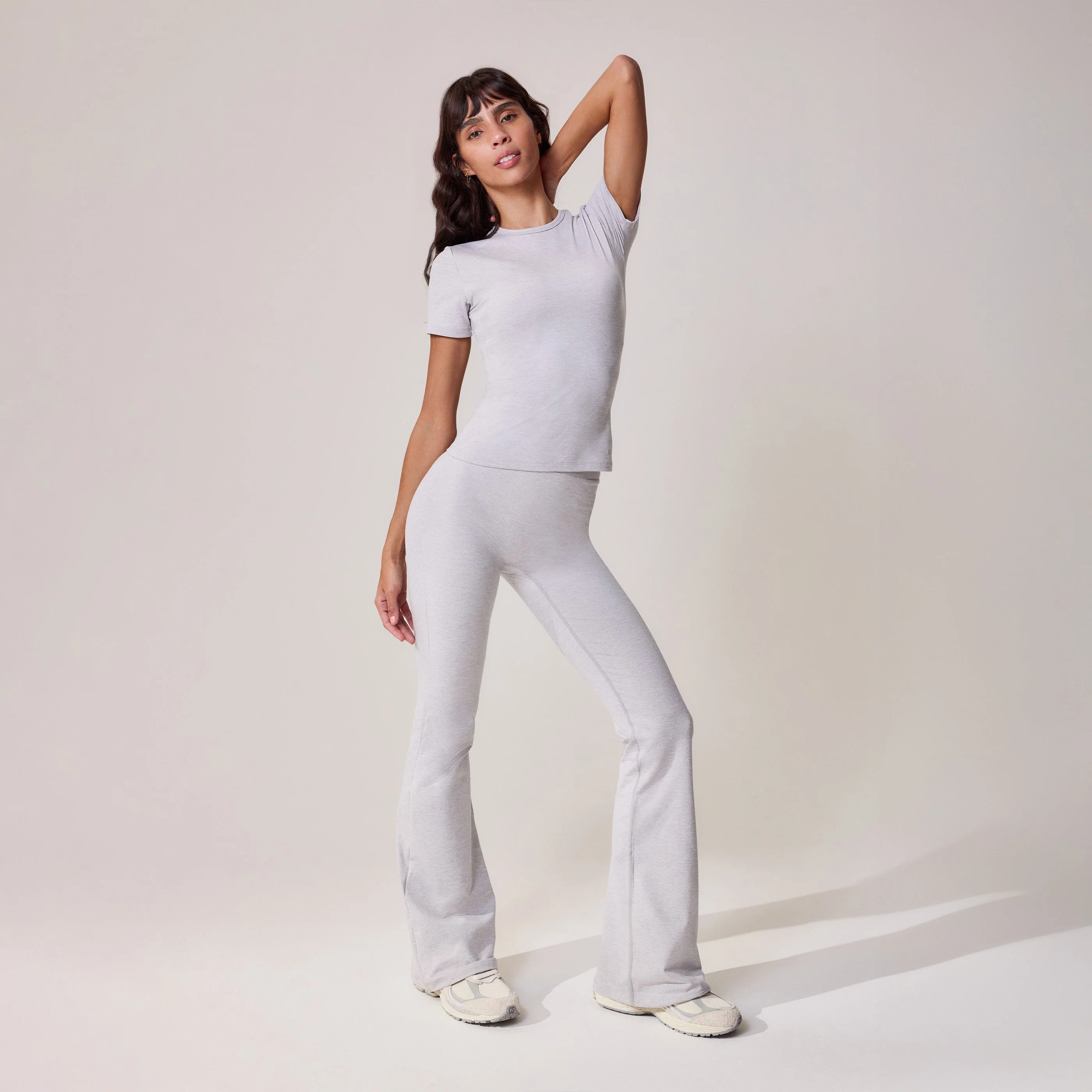 Ultimate Everyday Flare Leggings - Light Grey Marl