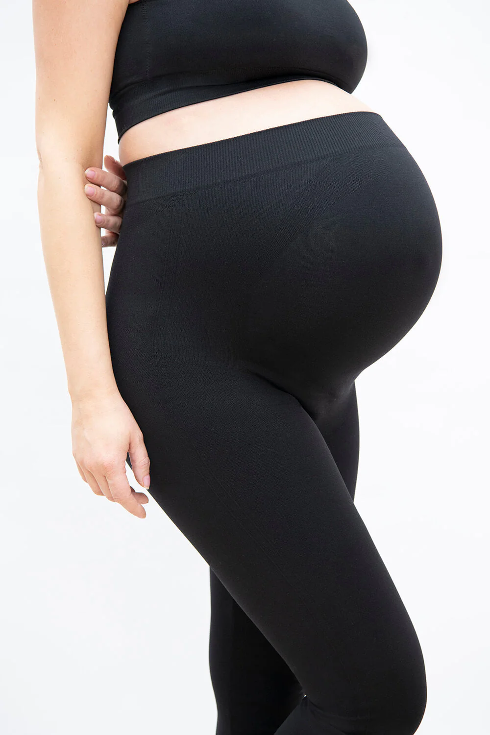 Ultimate Seamless Maternity Leggings - Black - Image 3