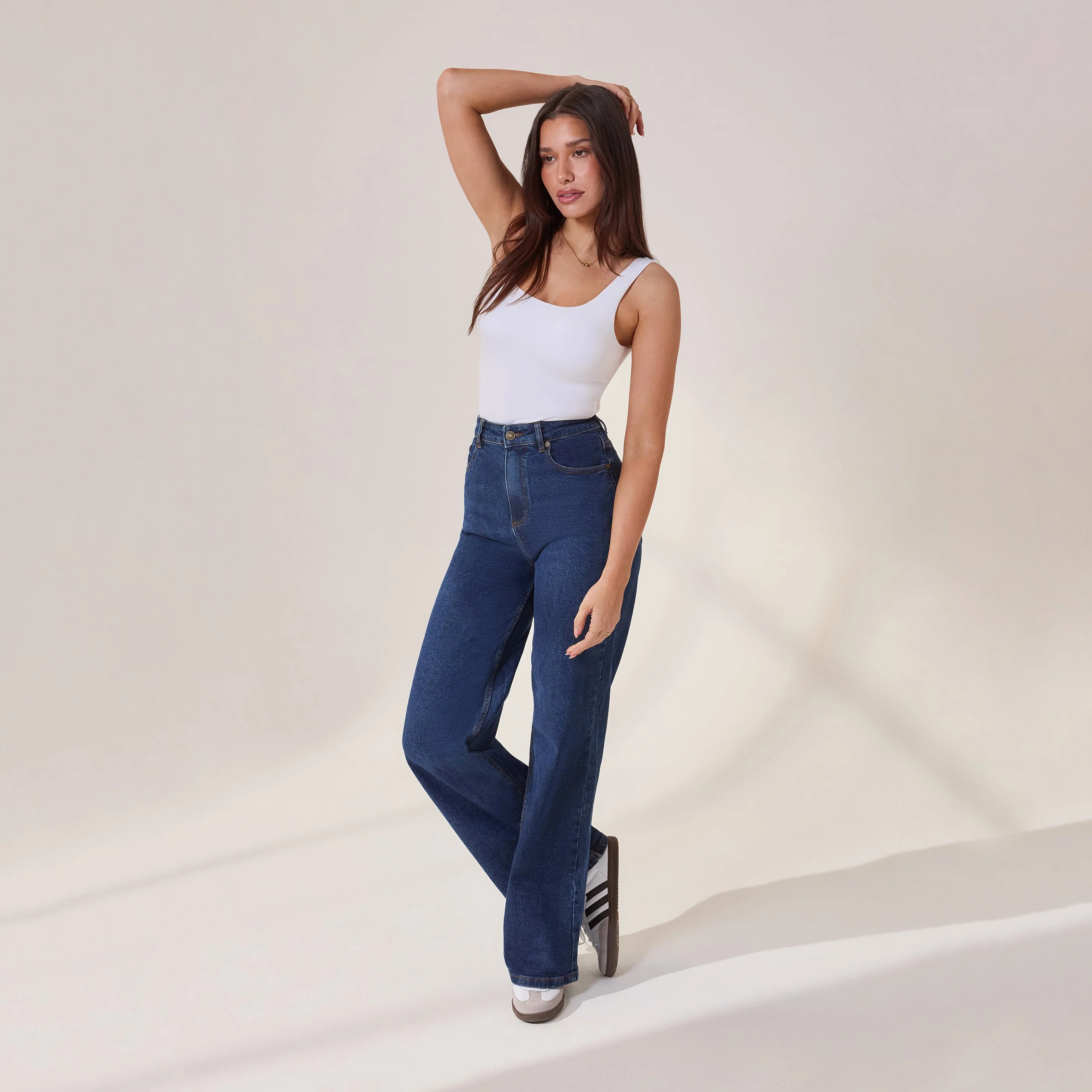 Wide Leg Jeans - Dark Blue - Image 2