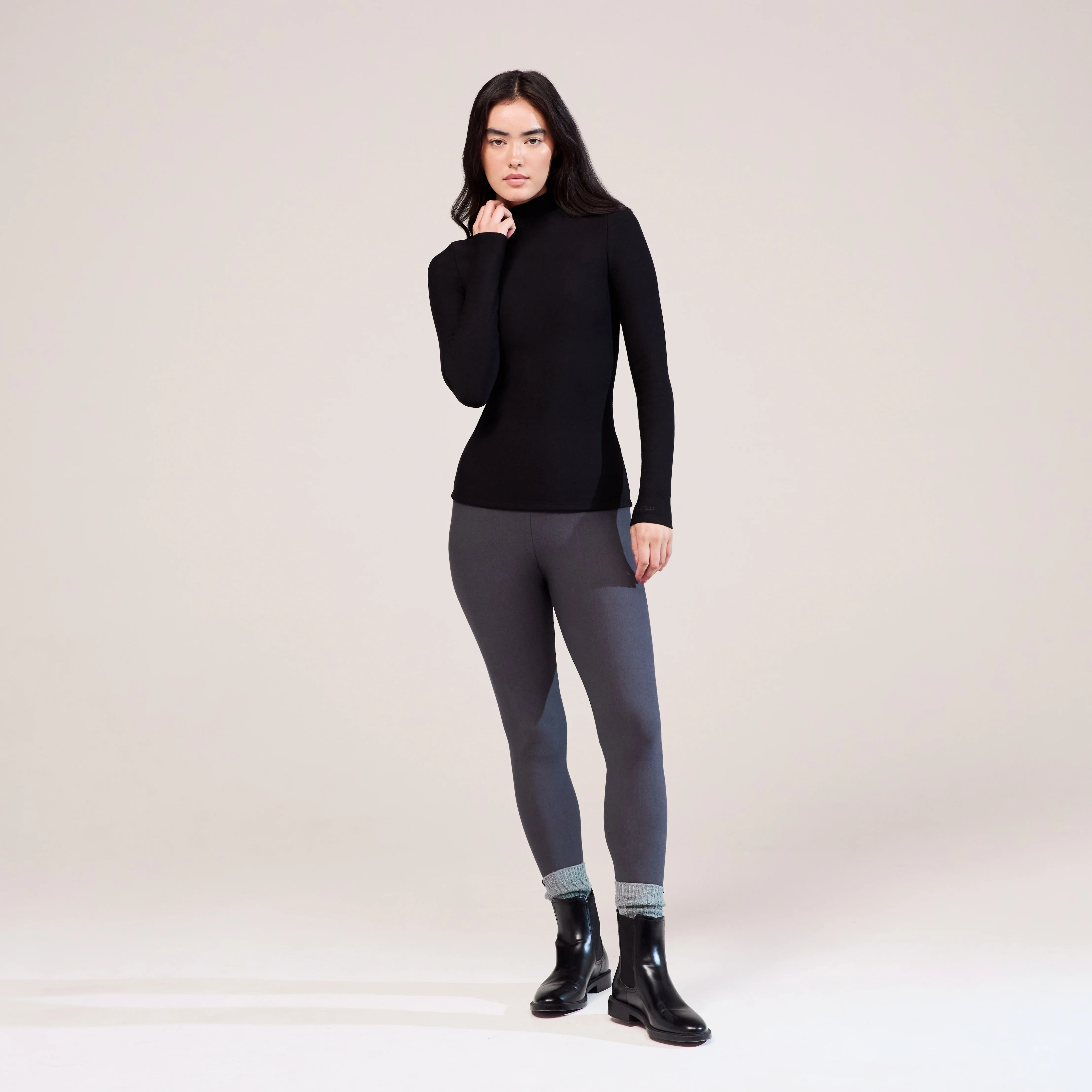 Winter Everyday High Waisted Leggings - Dark Grey - Image 3