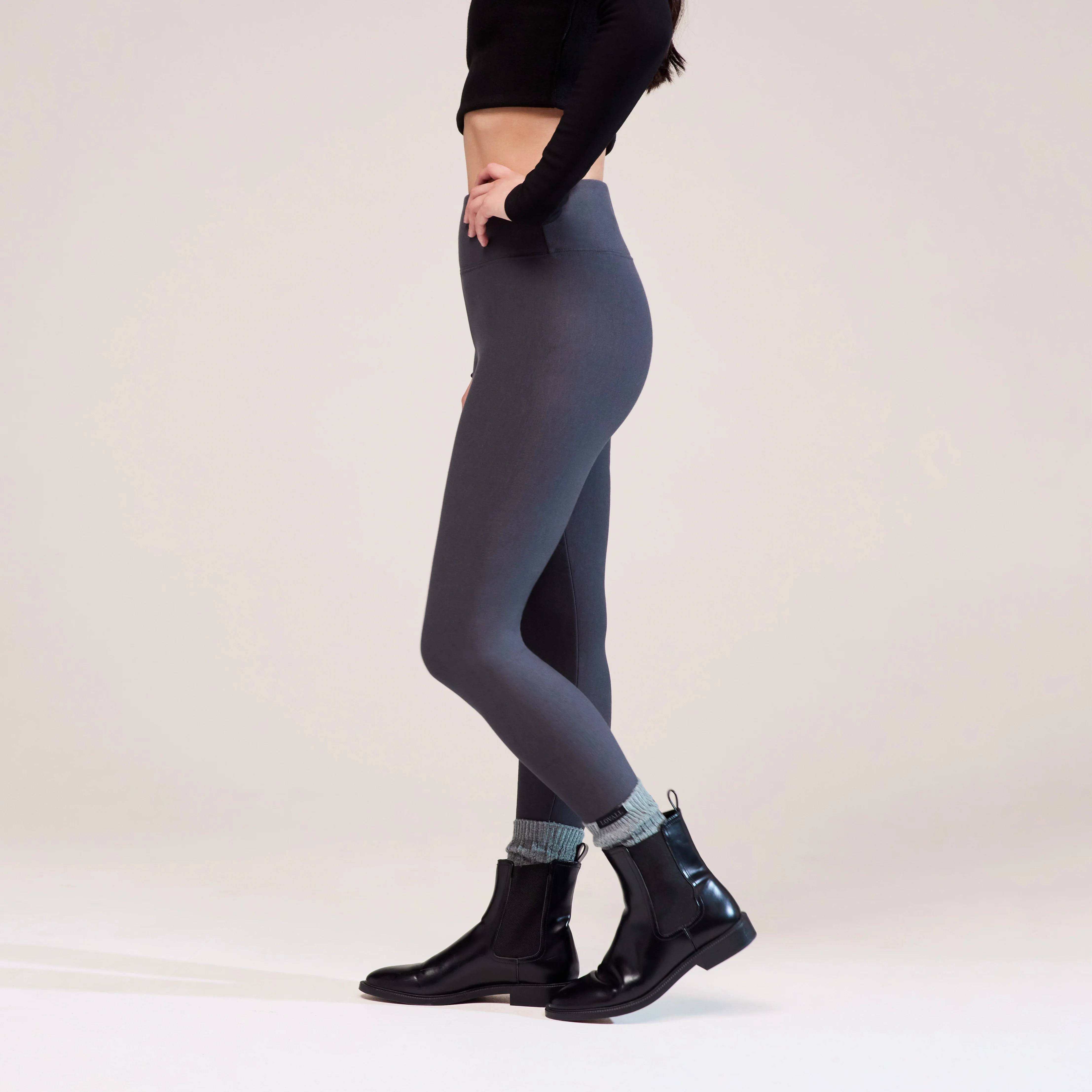 Winter Everyday High Waisted Leggings - Dark Grey - Image 6